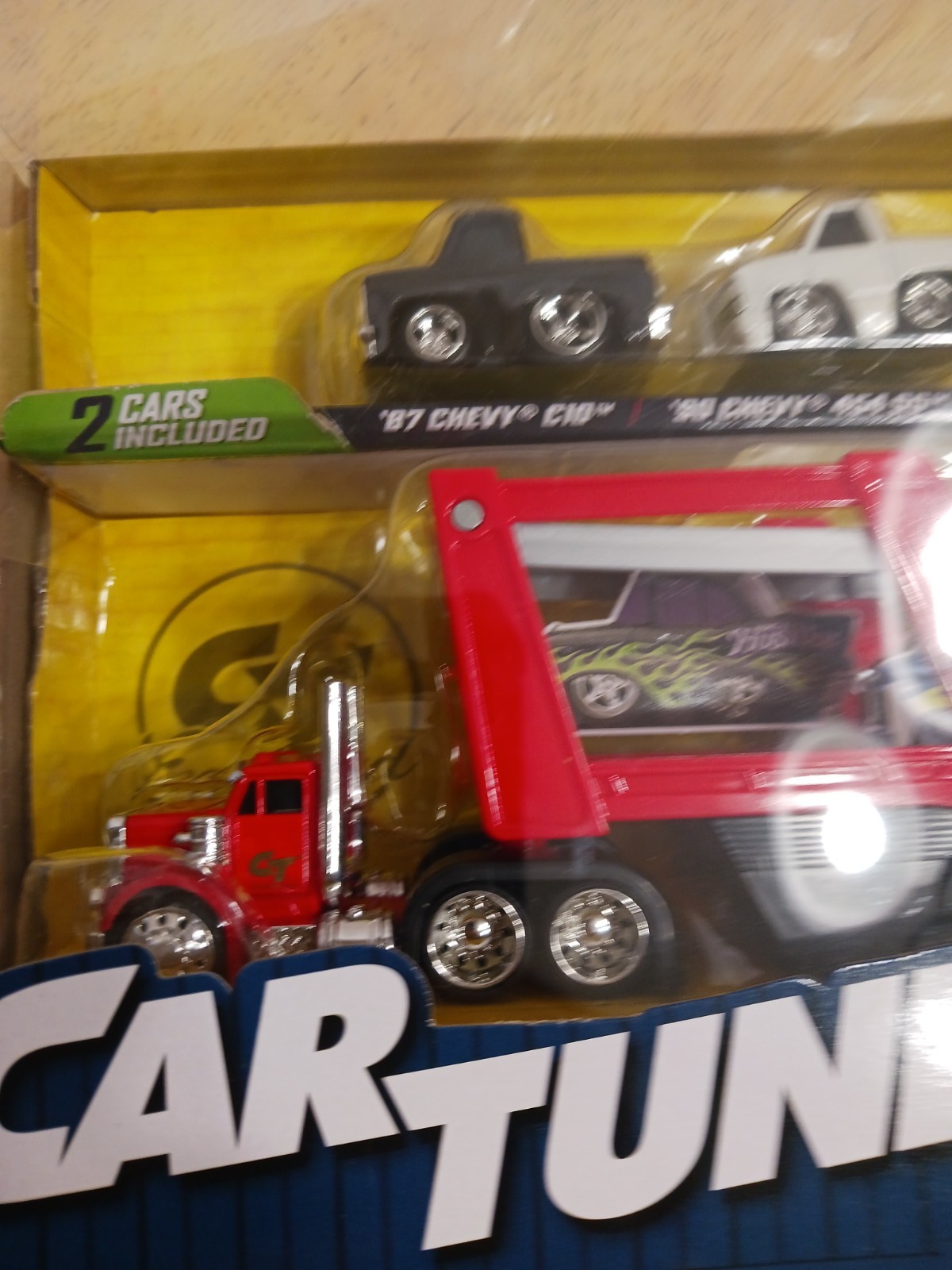 Car Tuned ’87 Chevy C10 Custom Shop-Rigs Car Carrier-3 Pack Series 4-Lot