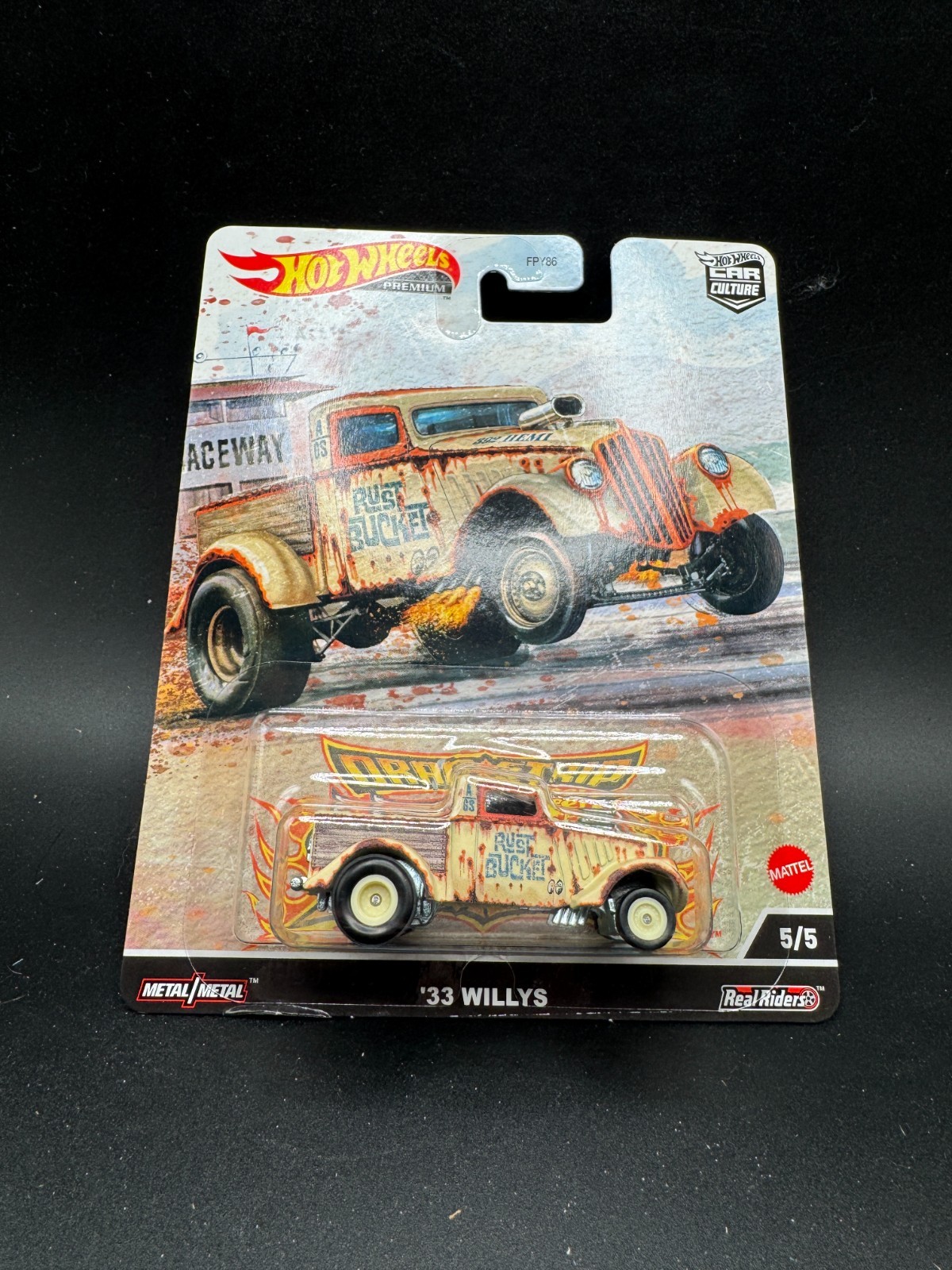 Hot Wheels ’33 Willys 5/5 Drag Strip Demons Car Culture Premium Q1