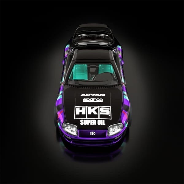 Hot Wheels RLC sELECTIONs 1997 Toyota Supra HKS “oil splash” with Removable Top!