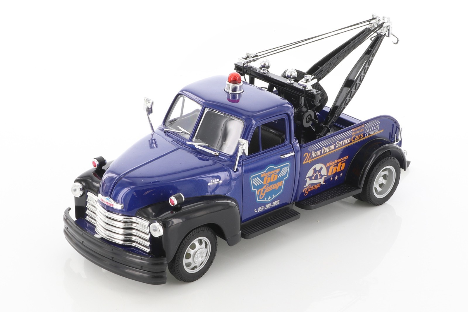 1953 Chevy Tow Truck, Blue – Welly 22086S/4D – 1/24 scale Diecast Model Toy Car