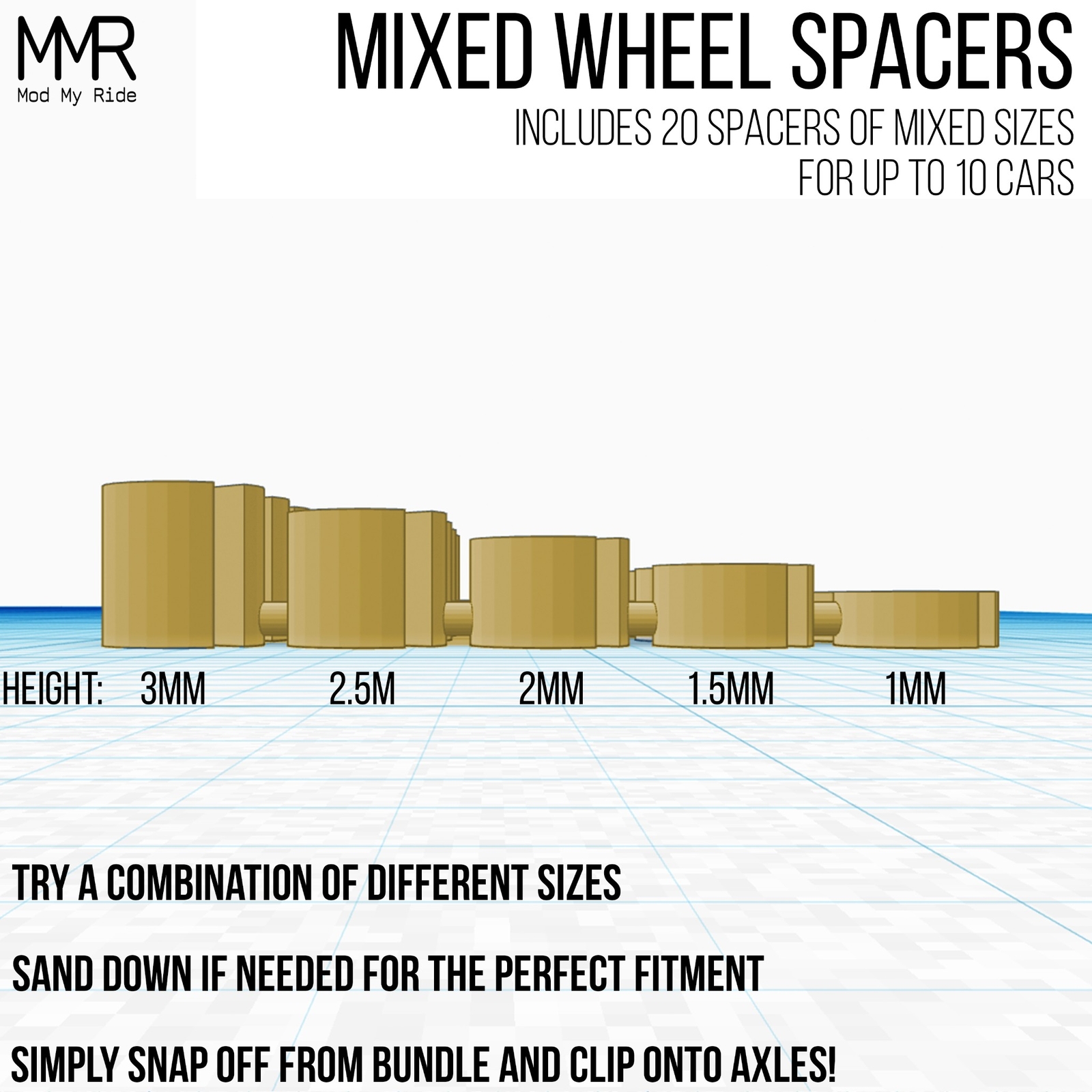 1/64 Scale SPACERS for Custom Hot Wheels