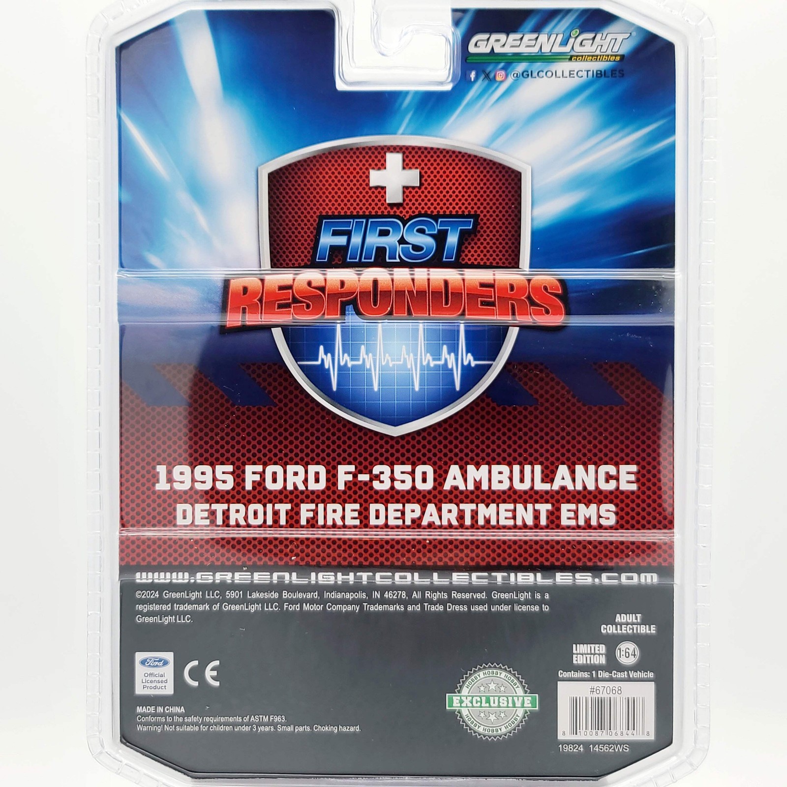 GreenLight ’95 Ford F-350 Ambulance “Detroit Fire Dept.” (2025 Hobby Exclusive)