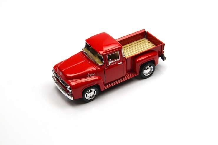 5″ Kinsmart 1956 Ford F-100 Pickup Truck Diecast Model Toy Car 1:38 Red