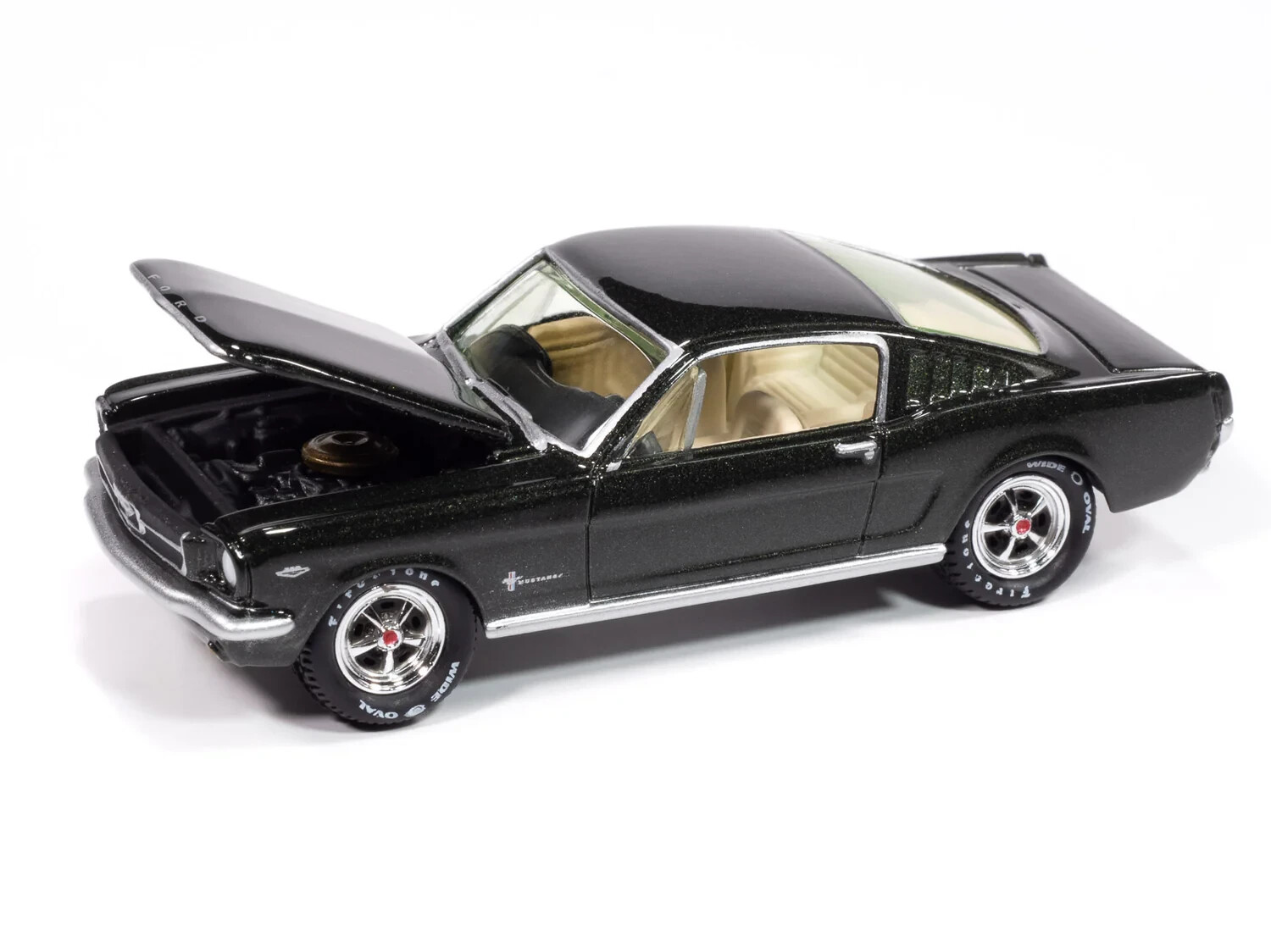 Johnny Lightning 1965 Ford Mustang Fastback (Ivy Green) with Collector Tin 1:64