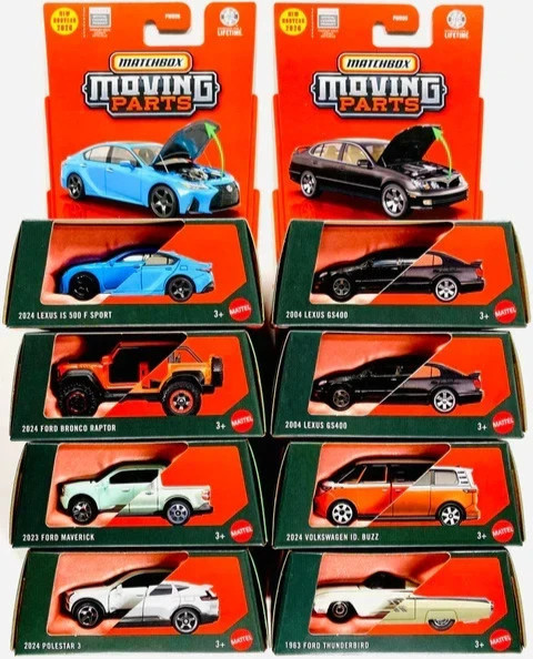 MATCHBOX MOVING PARTS – FACTORY CASE FWD28-978K – 8 CARS – CASE K