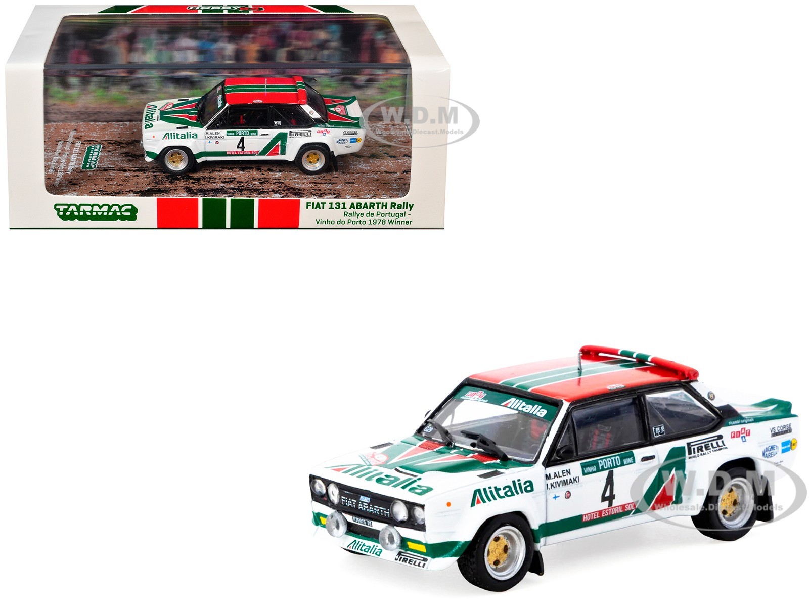 FIAT 131 ABARTH RALLY #4 WINNER RALLYE PORTUGAL 1978 1/64 TARMAC T64-094-78RP04