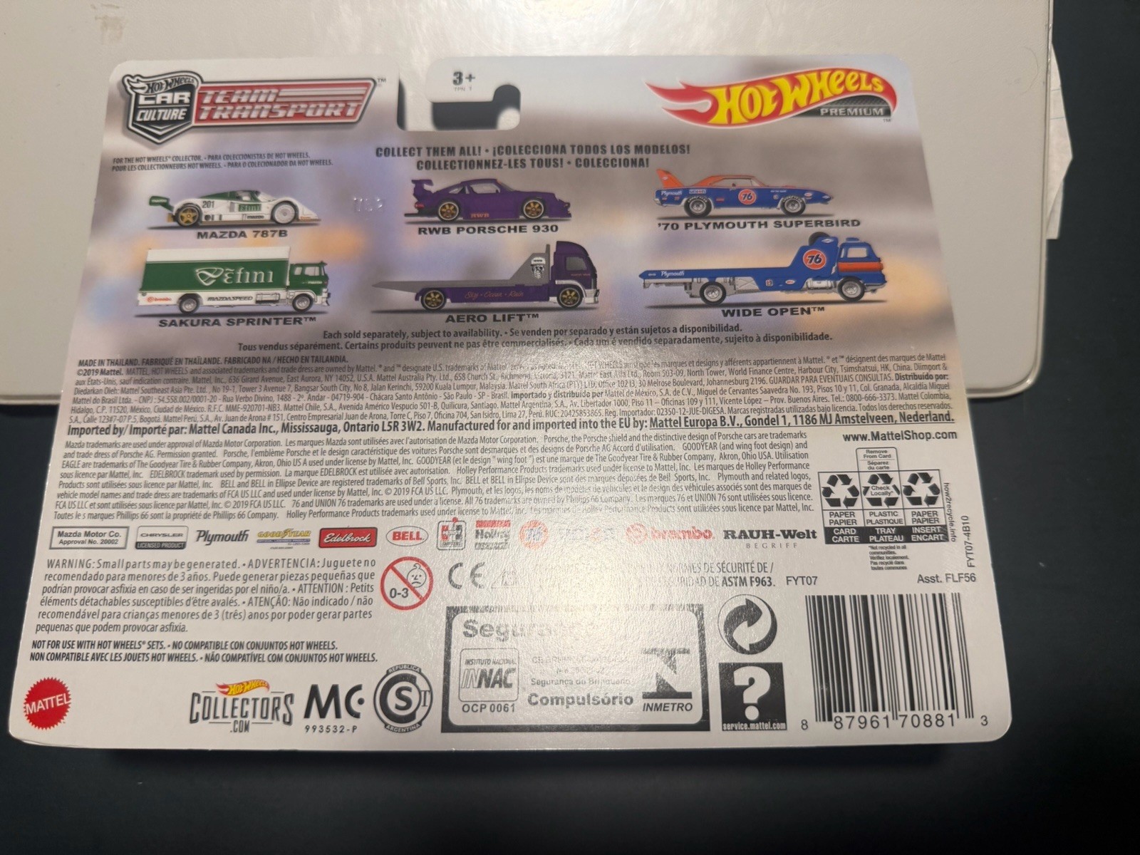 Hot Wheels Car Culture Team Transport Porsche 930 Aero Lift Mazda 787B Lot Of 3