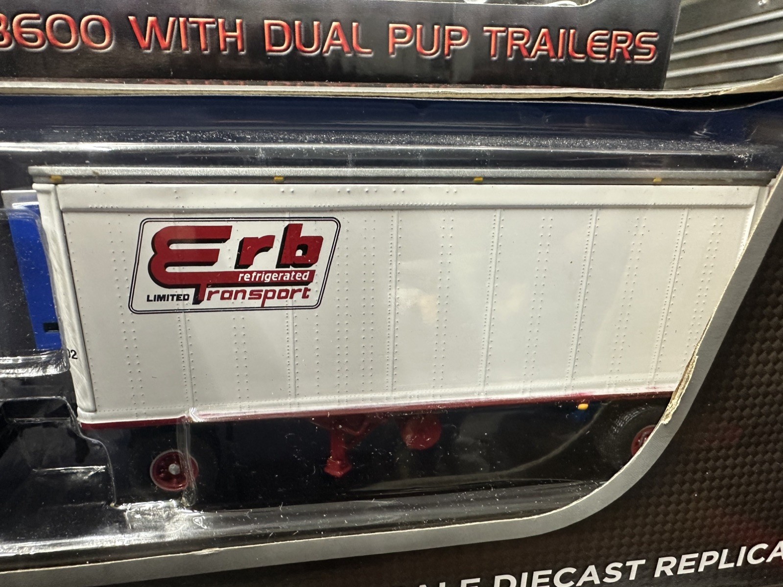 DCP/FirstGear 1/64 ERB Mack R model w/Refrigerated Pup Trailers #60-0617
