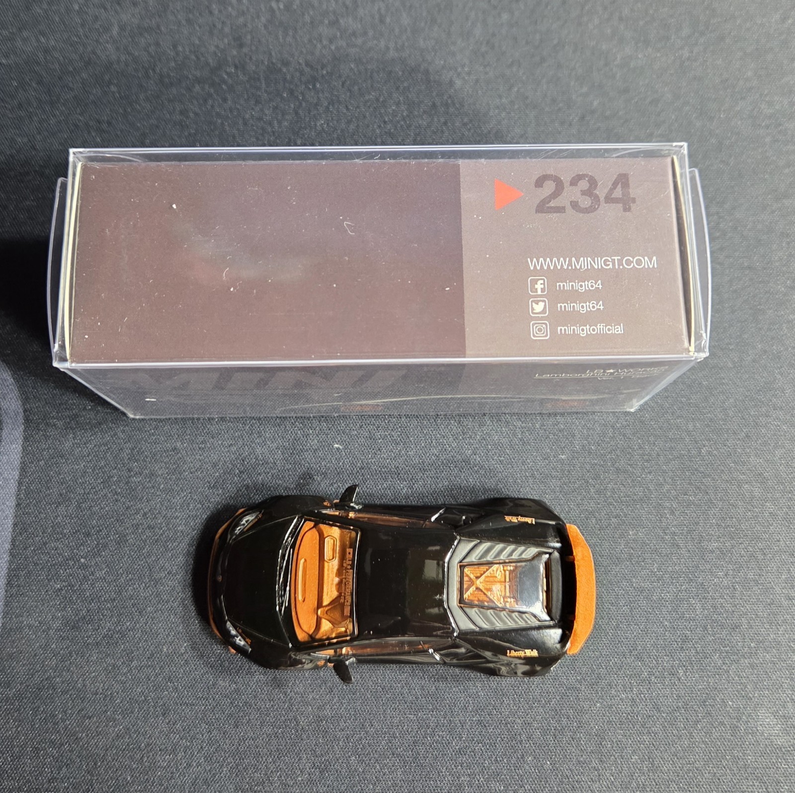Mini GT #234 CHASE – LB Works Lamborghini Huracan Black & Bronze – See Photos