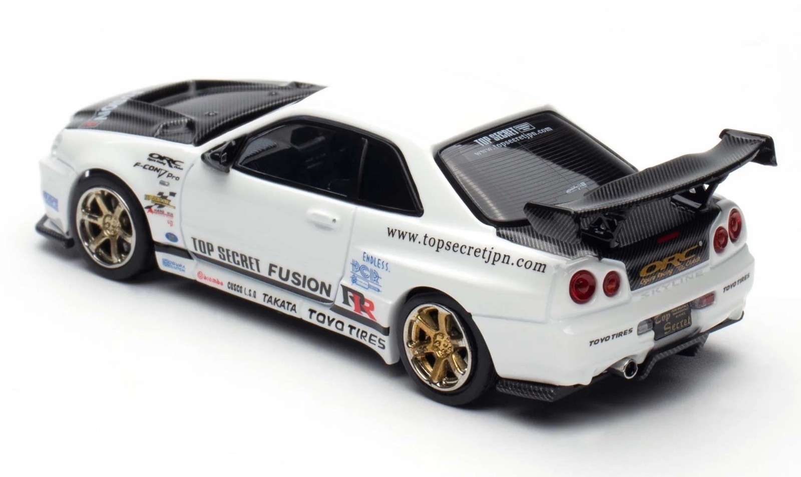 Inno64 1:64 Top Secret Nissan GT-R R34 White IN64-R34TS-WHI