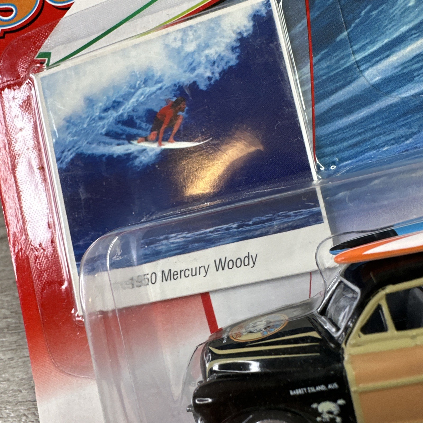 2003 Johnny Lightning Surf Rods 1950 MERCURY WOODY Black-Tan w/Cragar 5 Spokes