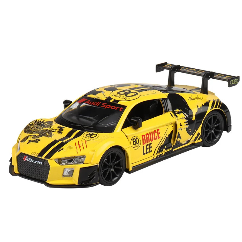 1: 32 Sport R8 LMS CUP Alloy Metal Vehicles Die cast Toy With Sound and Light
