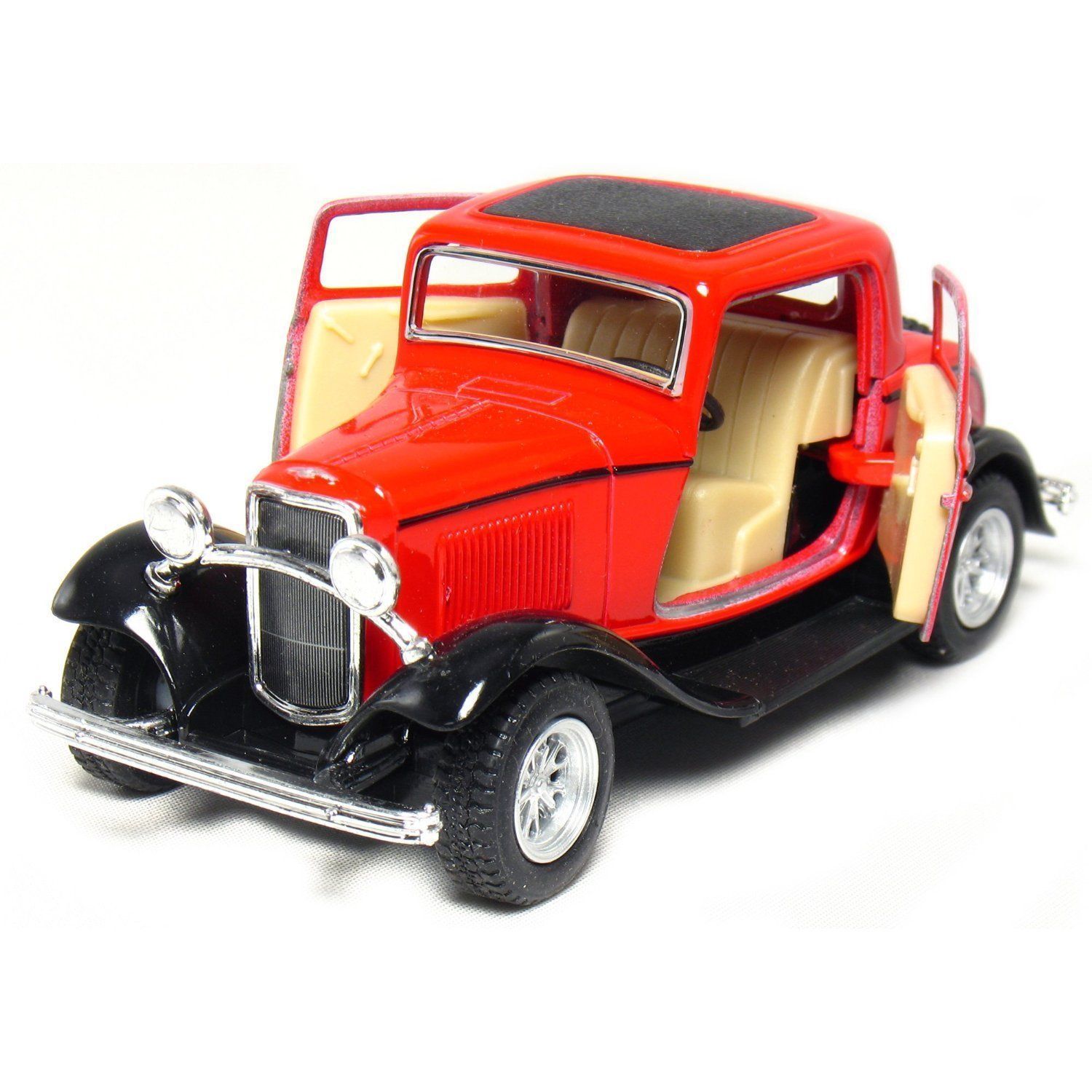 New 5″ Kinsmart 1932 Ford 3-Window Coupe Diecast Model Toy Car 1:34 – Red