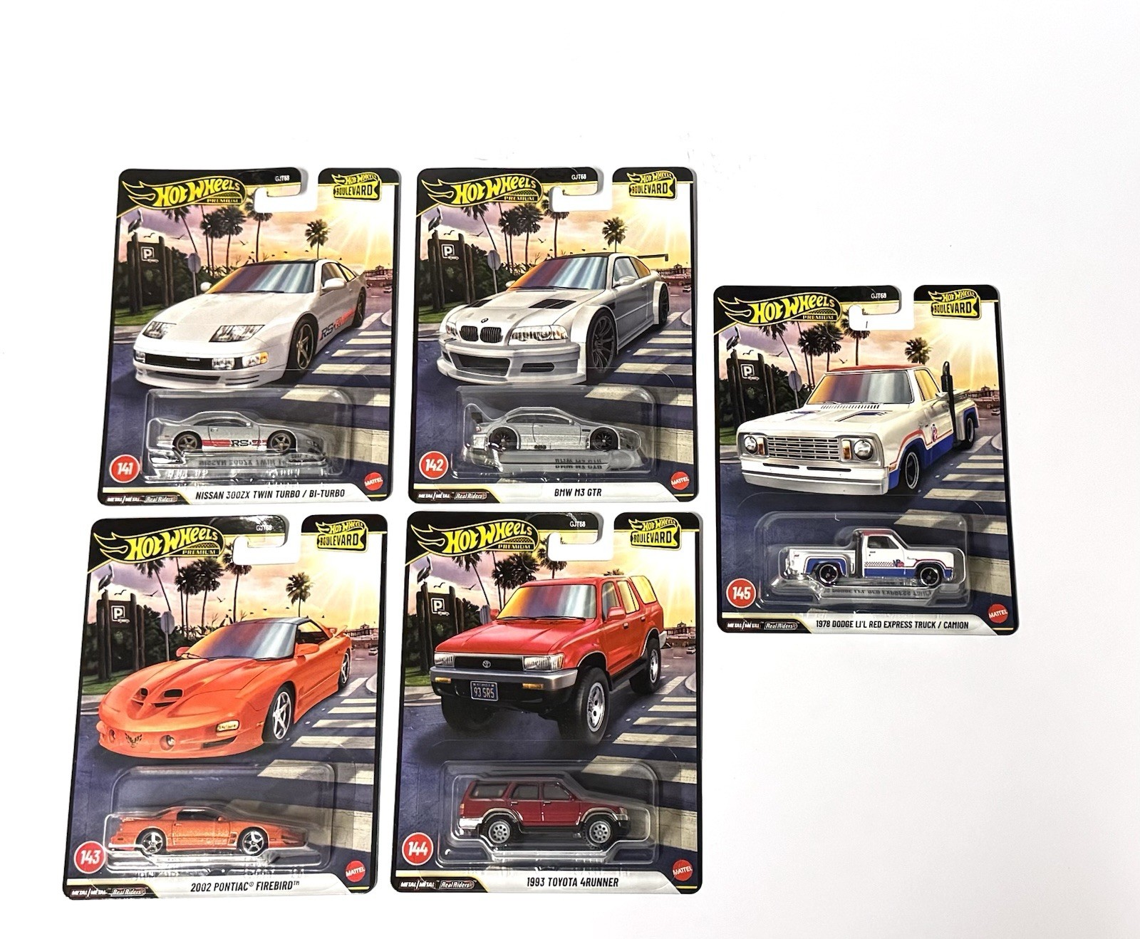 Hot Wheels Premium Boulevard 2026 #141-145 Set BMW M3 GTR 300ZX Firebird 4Runner