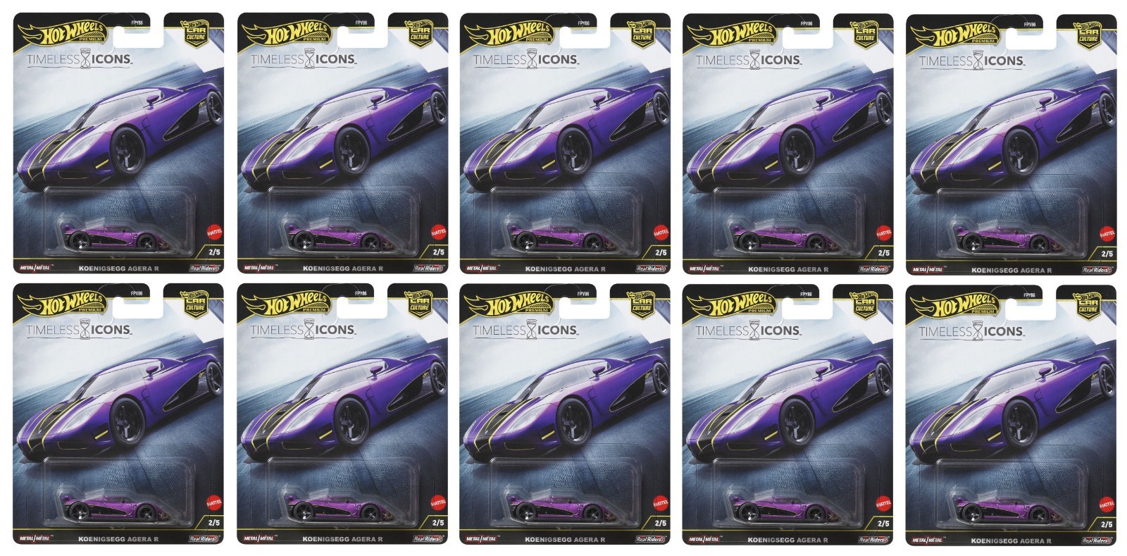Hot Wheels Car Culture 2025 Timeless Icons – Koenigsegg Agera R 2/5 – Case of 10