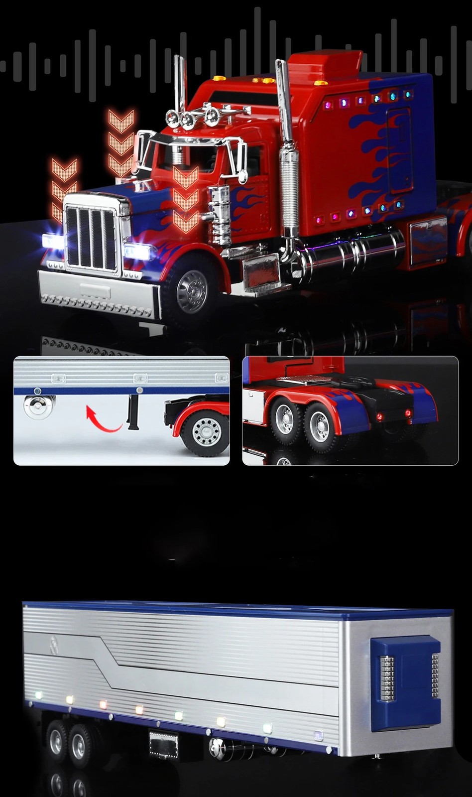 1:24 Peterbilt 389 Alloy Heavy Semi Trailer Truck Head Diecast Container Truck