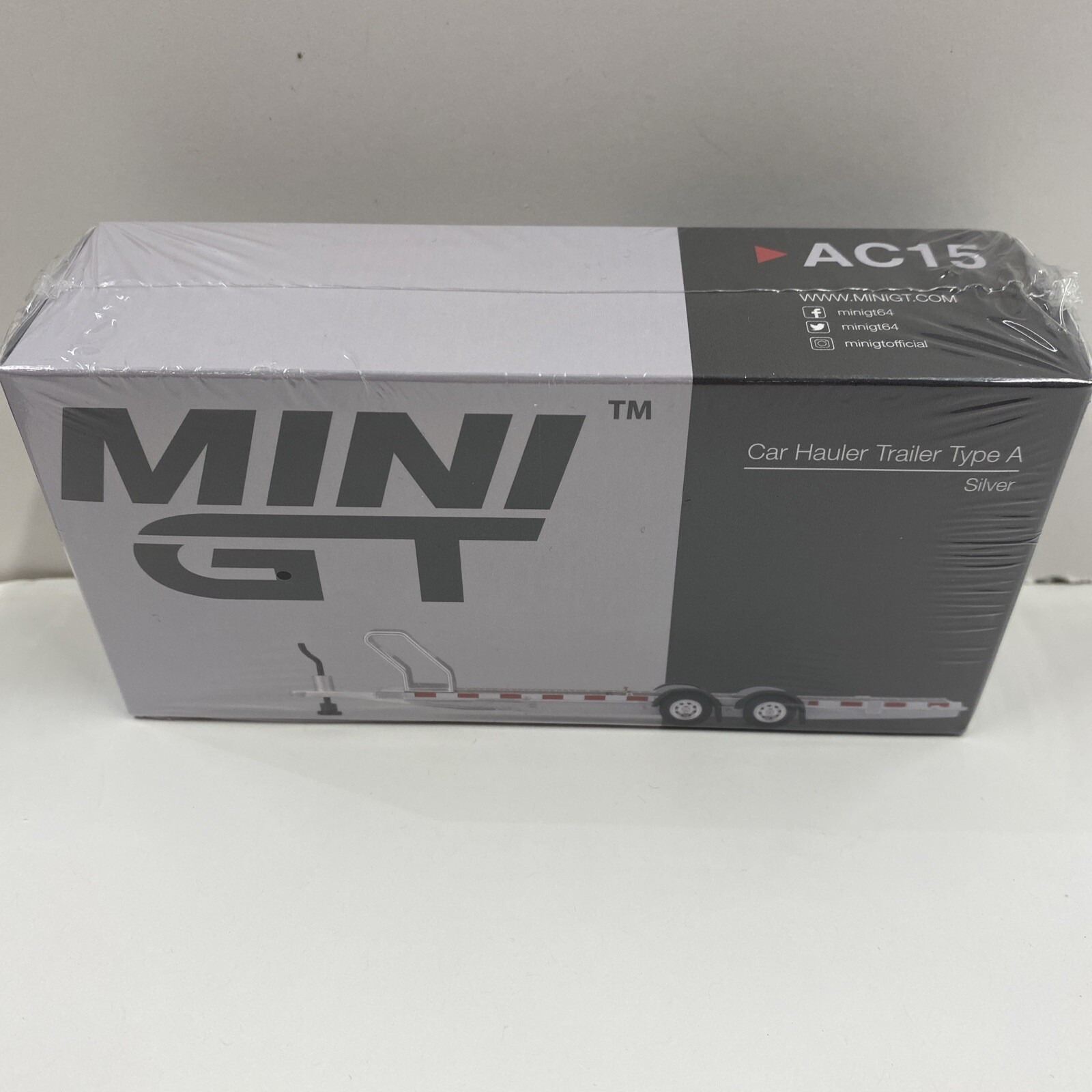 1:64 Mini GT Car Hauler Trailer w/Tire Rack TYPE A Silver No AC15 *SEALED*