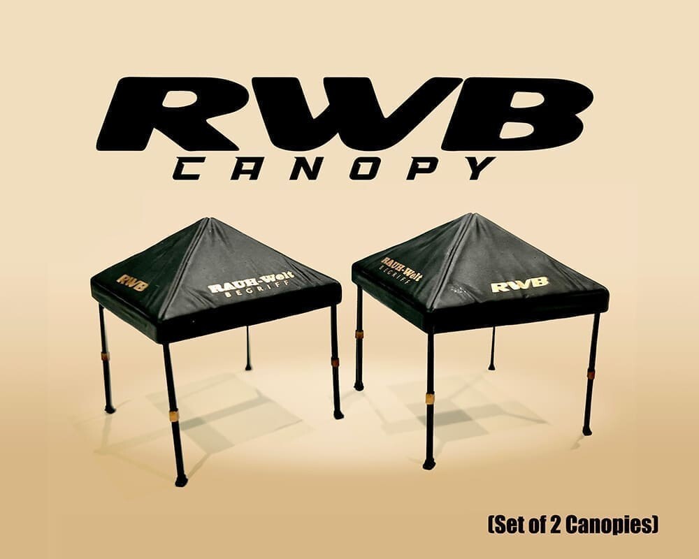 AMERICAN DIORAMA 1/64 DIECAST 2 PACK CANOPY SET RWB BLACK AD-2418