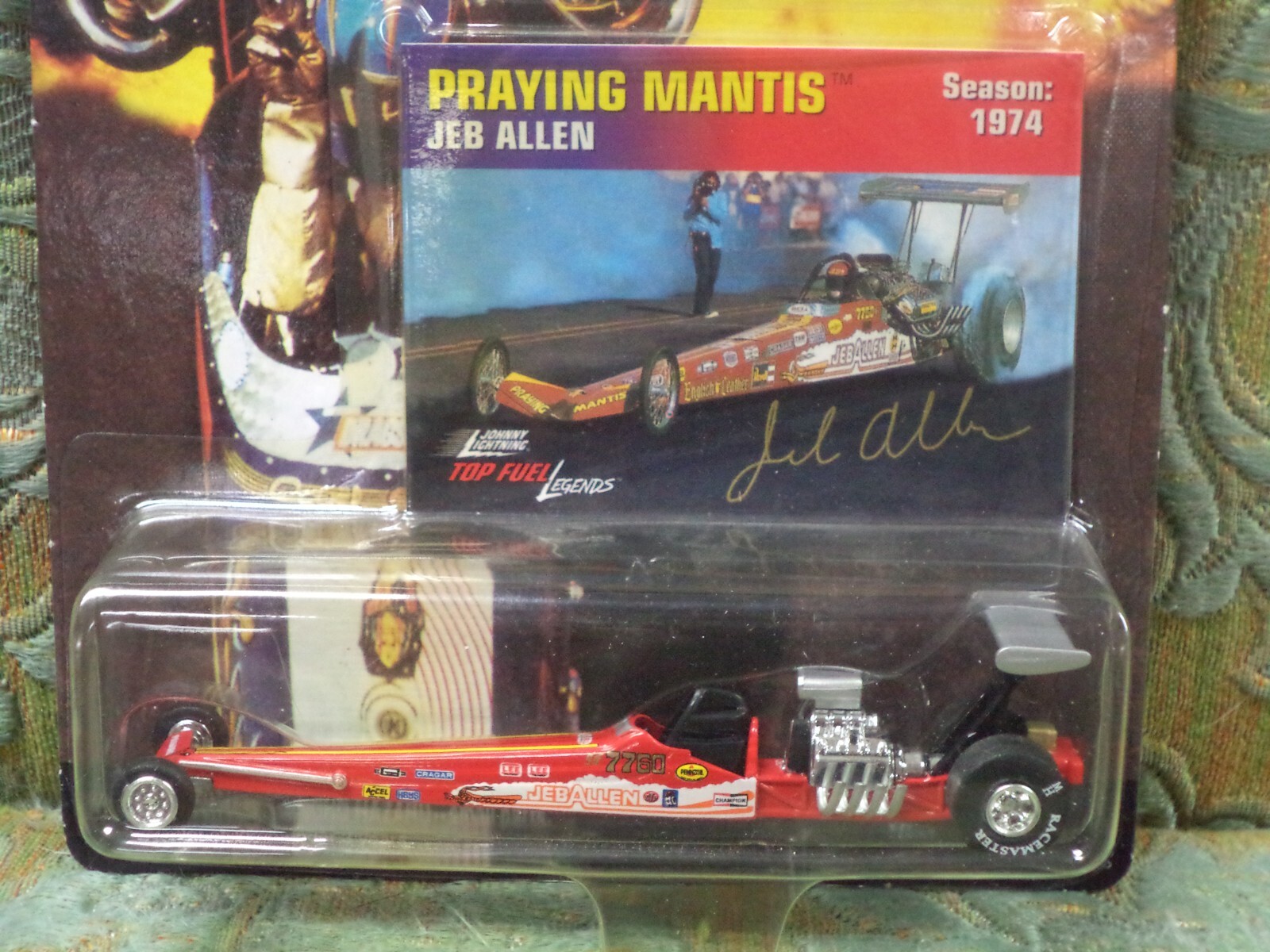 1998 JOHNNY LIGHTNING TOP FUEL LEGENDS PRAYING MANTIS-JEB ALLEN NEW IN PACKAGE