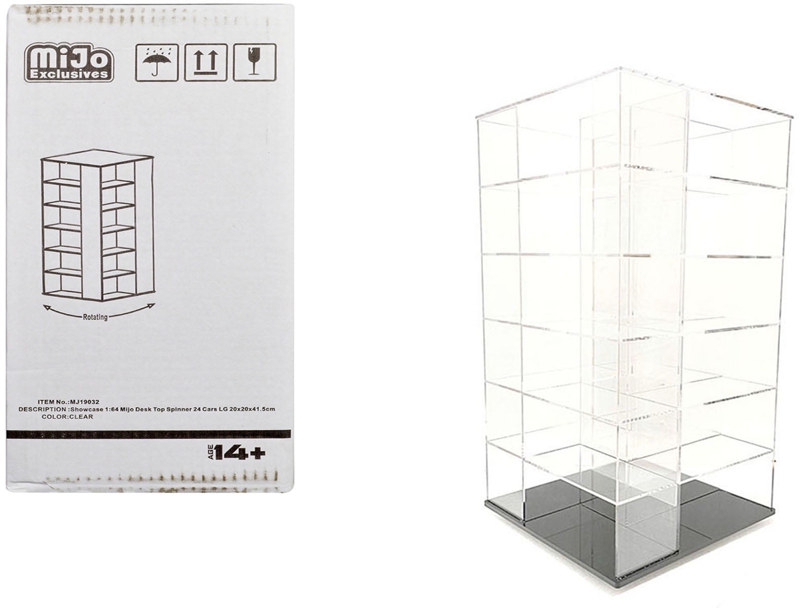 MiJo Exclusives Desk Top Spinner 24 Car Display Case-Open Box-CARS NOT INCLUDED!