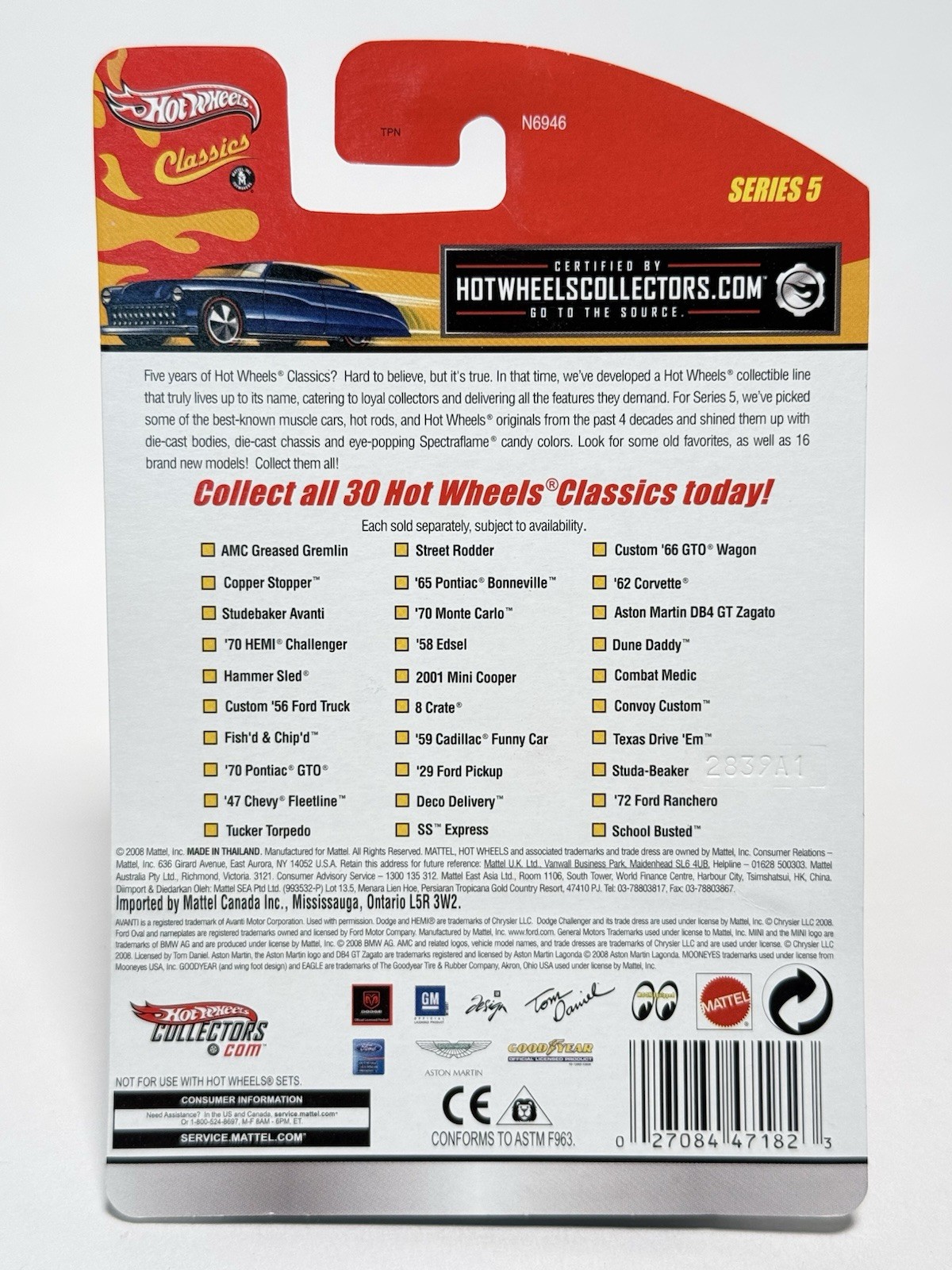 Hot Wheels Classics Series 5 – Aston Martin DB4 GT Zagato, Red w/Lace Wheels