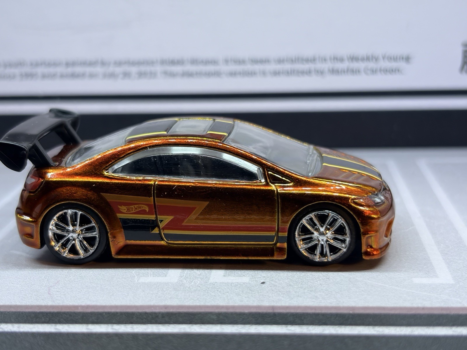 CUSTOM Orange 2006 Honda Civic Si • Real Riders 2025 Hot Wheels wheel swap