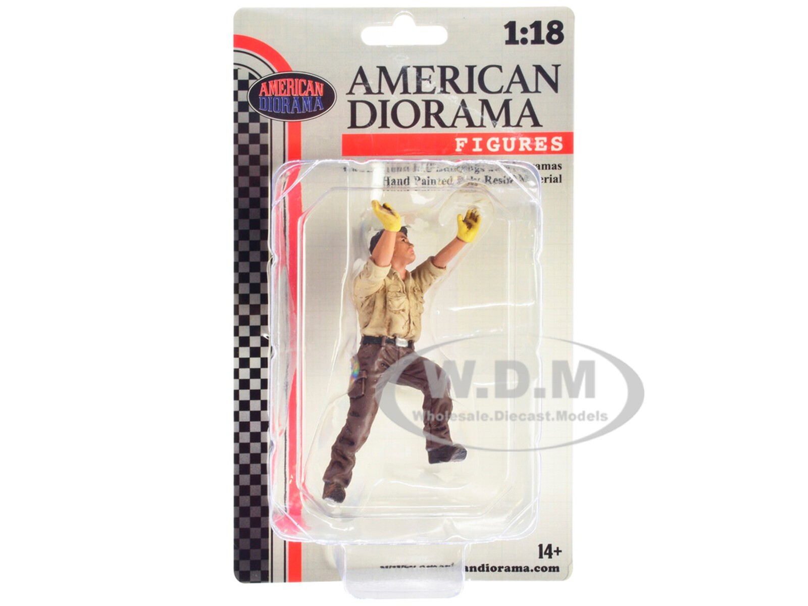 “4X4 MECHANIC” FIGURE 5 FOR 1/18 SCALE MODELS BY AMERICAN DIORAMA 18015