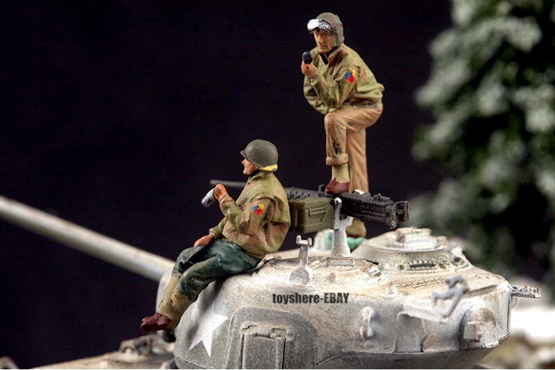 1/72 TANK 1:72 WW2 USA 2pcs trooper Soldier toy battlefield diorama in stock