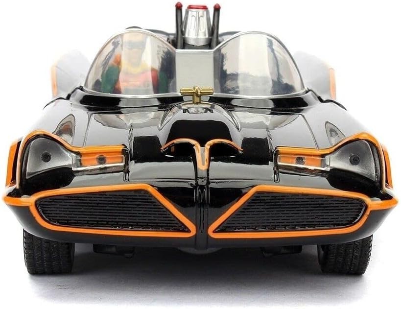 1966 Classic TV Batmobile Die-Cast Car with Batman Robin Figures Collectible