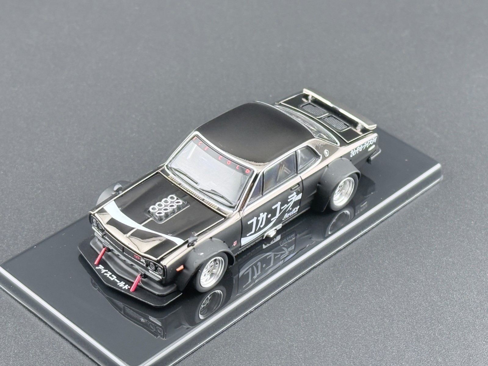 Pop Race Nissan Skyline GT-R Drift Coca Cola ZERO JP Black Chrome 640161 1/64