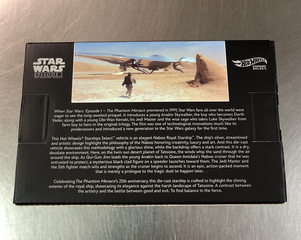 HOT WHEELS 2024 NABOO ROYAL SHARSHIP STAR WARS PHANTHOM MENACE SDCC MATTEL
