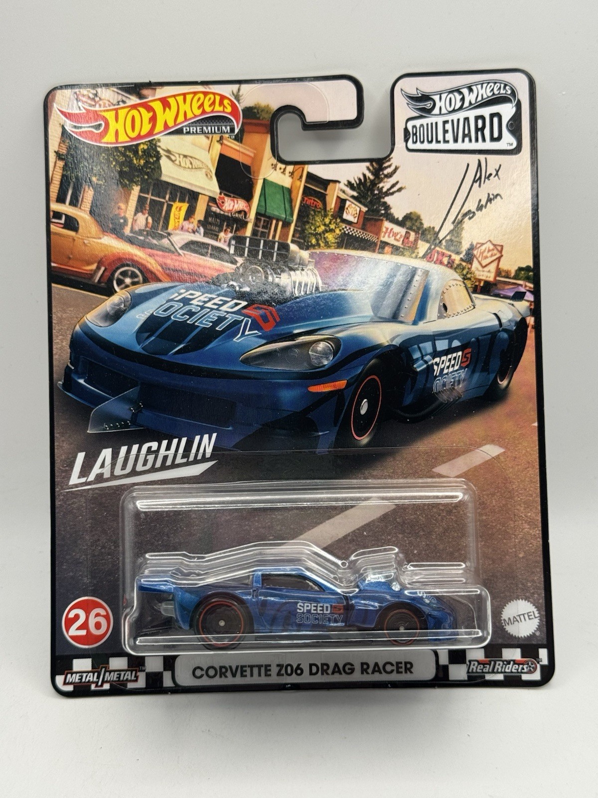 Hot Wheels Premium Boulevard Laughlin Corvette Z06 Drag Racer – 1:64 Diecast Car