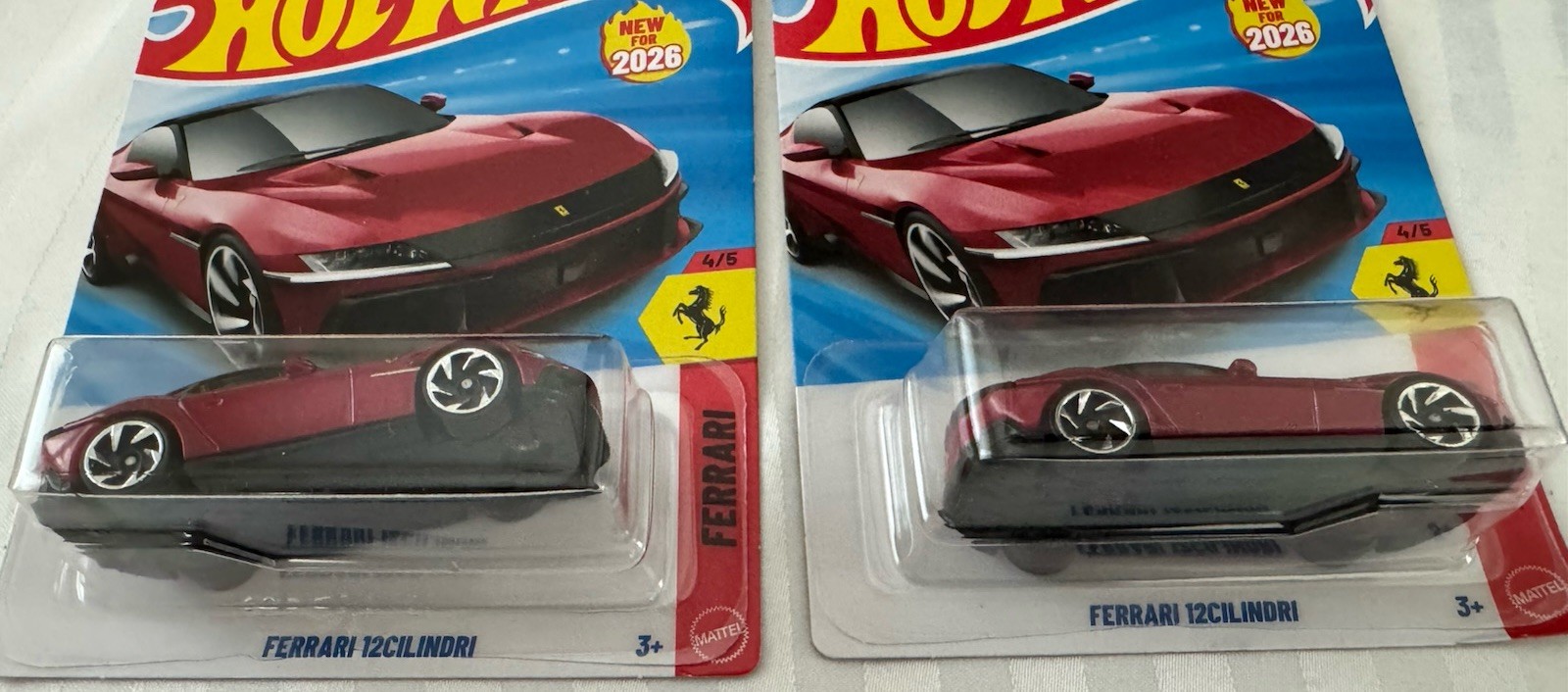 Hot Wheels New 2026 Ferrari Series #94 Ferrari 12Cilindri Dark Red Lot of 4