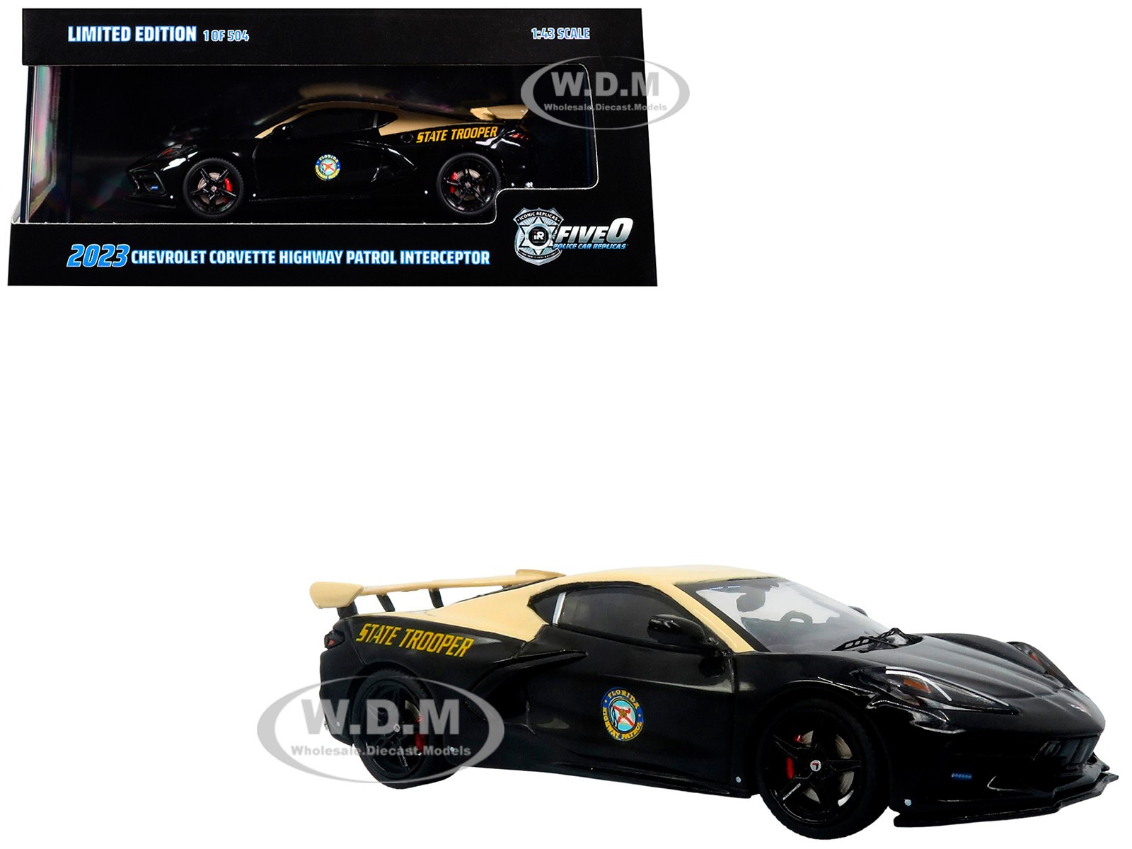 2023 CHEVROLET CORVETTE C8 POLICE “FLORIDA HP” 1/43 BY ICONIC REPLICAS 43-0660