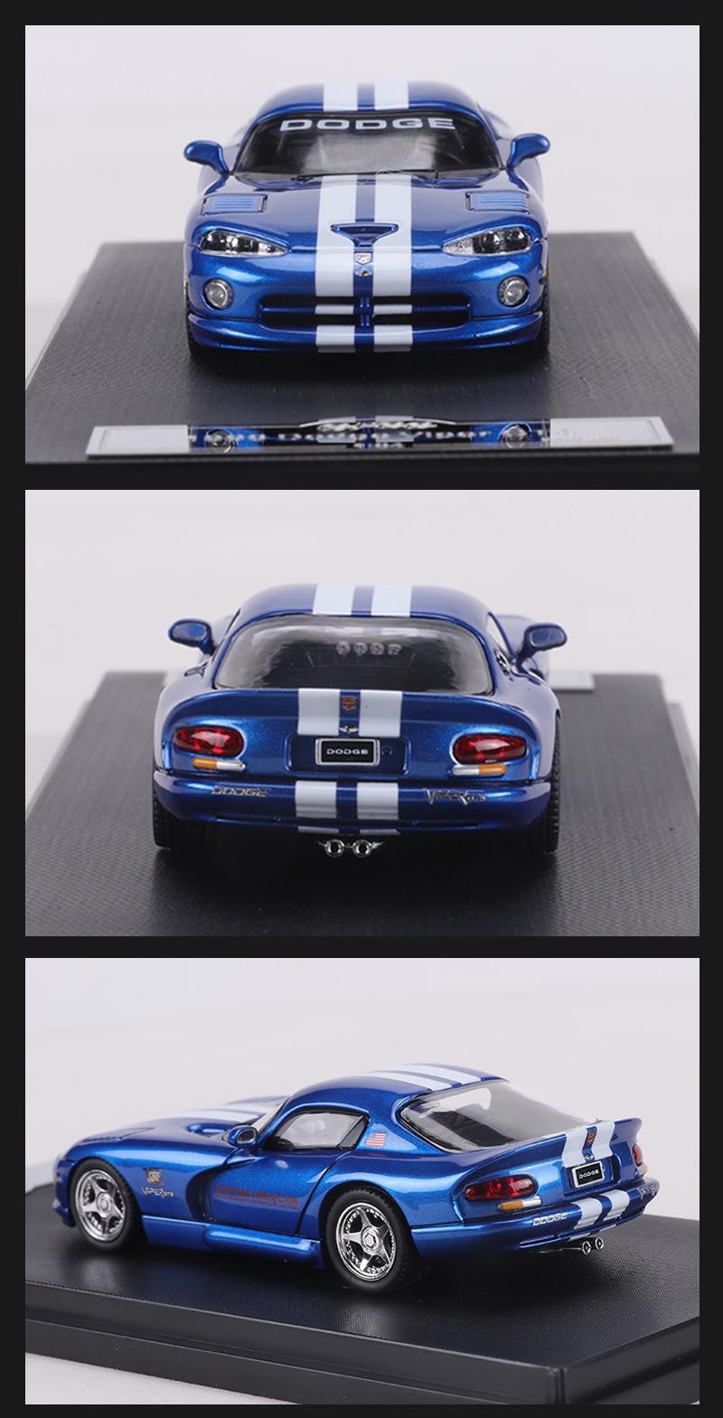 1:64 1993 Dodge Viper Roadster Hardtop Diecast Alloy Model Car Toy