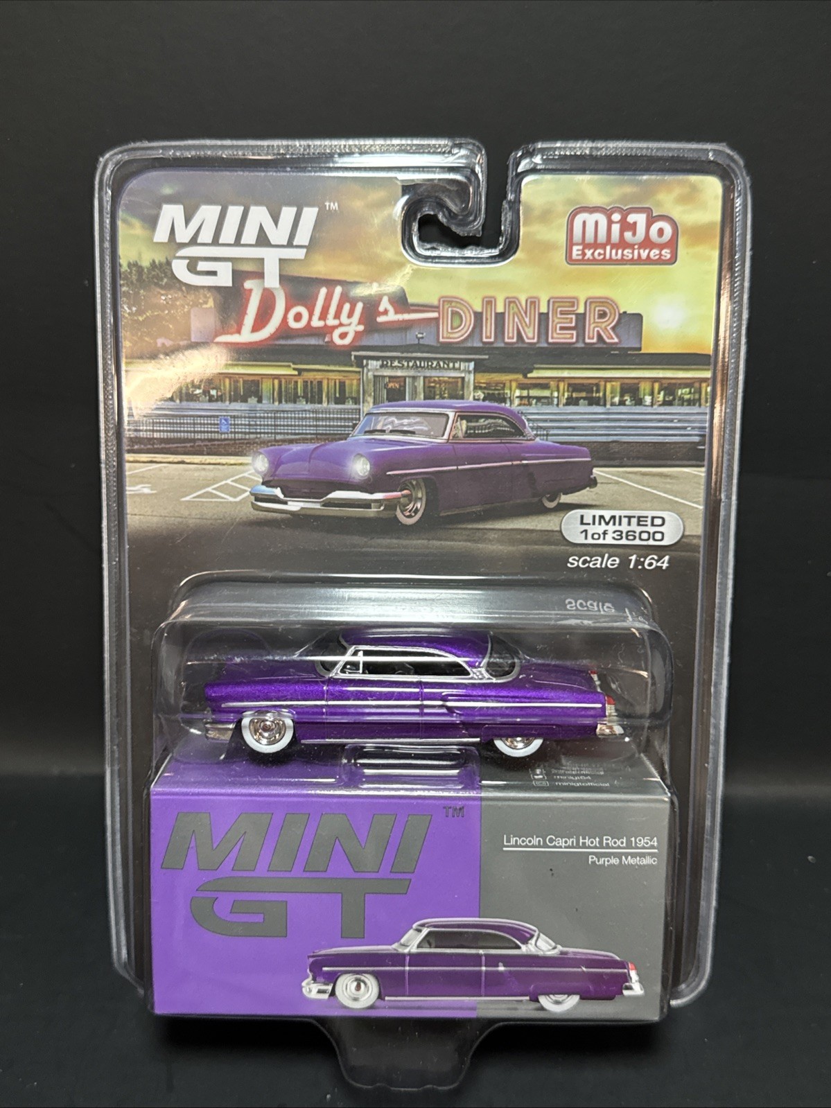 1954 Lincoln Capri Hot Rod – Purple Diecast 1:64 Scale Model – TSM MiniGT