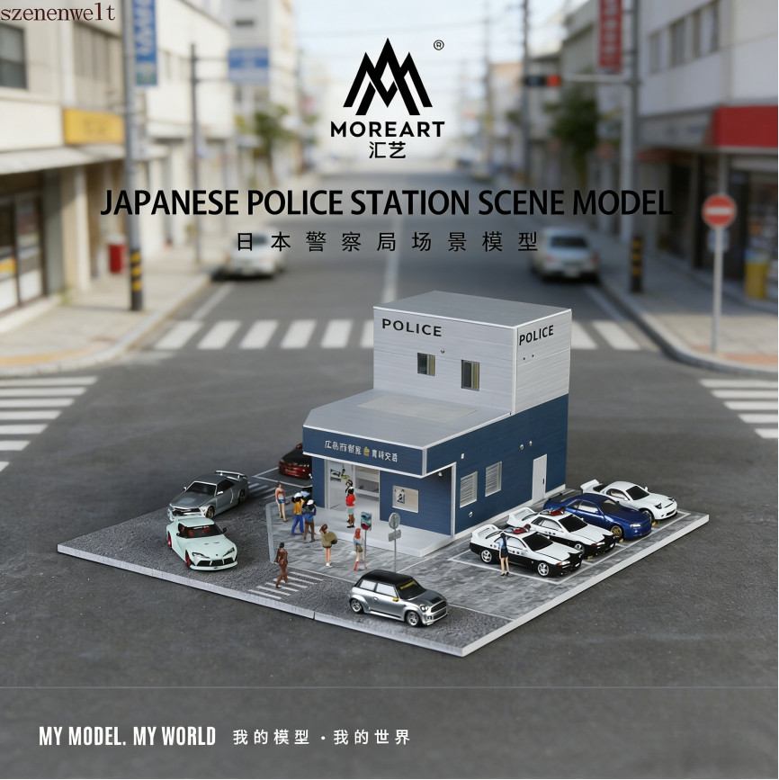 1/64 Diorama Garage Model With LED Parking Lot Display Case For Hot Wheels US