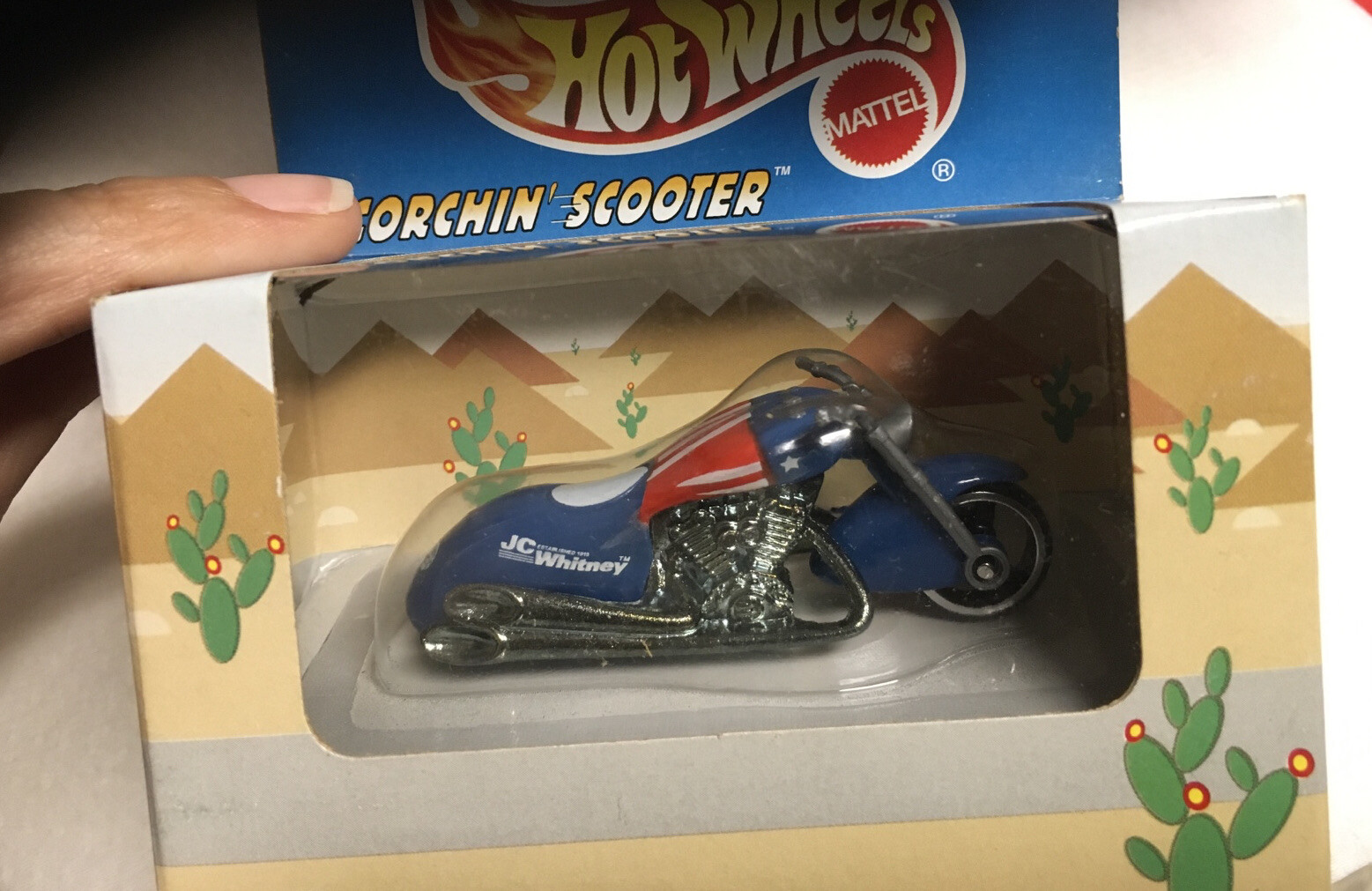 Hot Wheels JC Whitney Special Edition SCORCHIN’ SCOOTER Blue Motorcycle 1999
