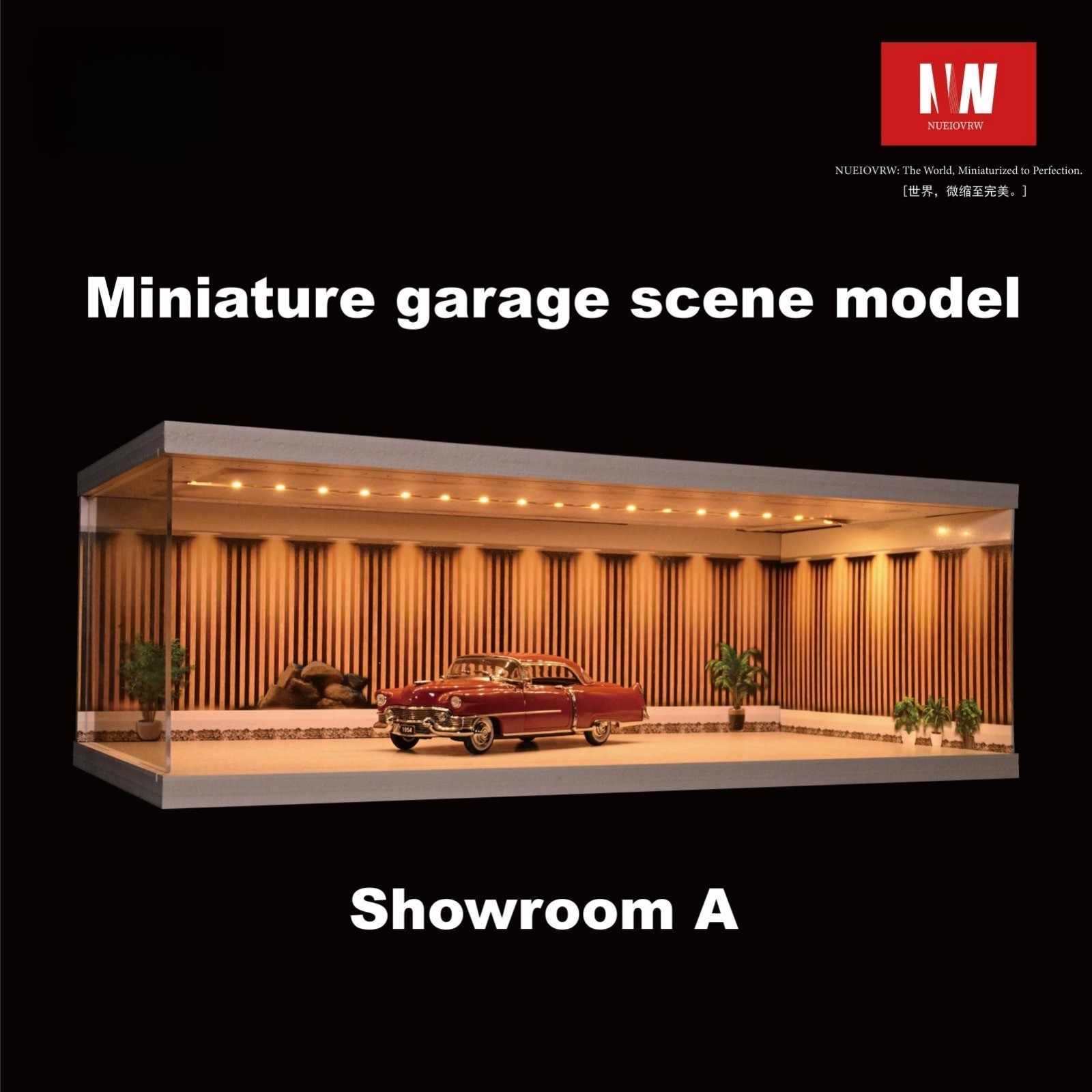 Diorama 1/64 Car Garage Model LED Lighting City Parking Lot Scene Model Gift Toy