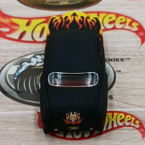 1951 Mercury Lead Sled Custom Black Yellow/Orange Flames Red Rim Whitewall Tires