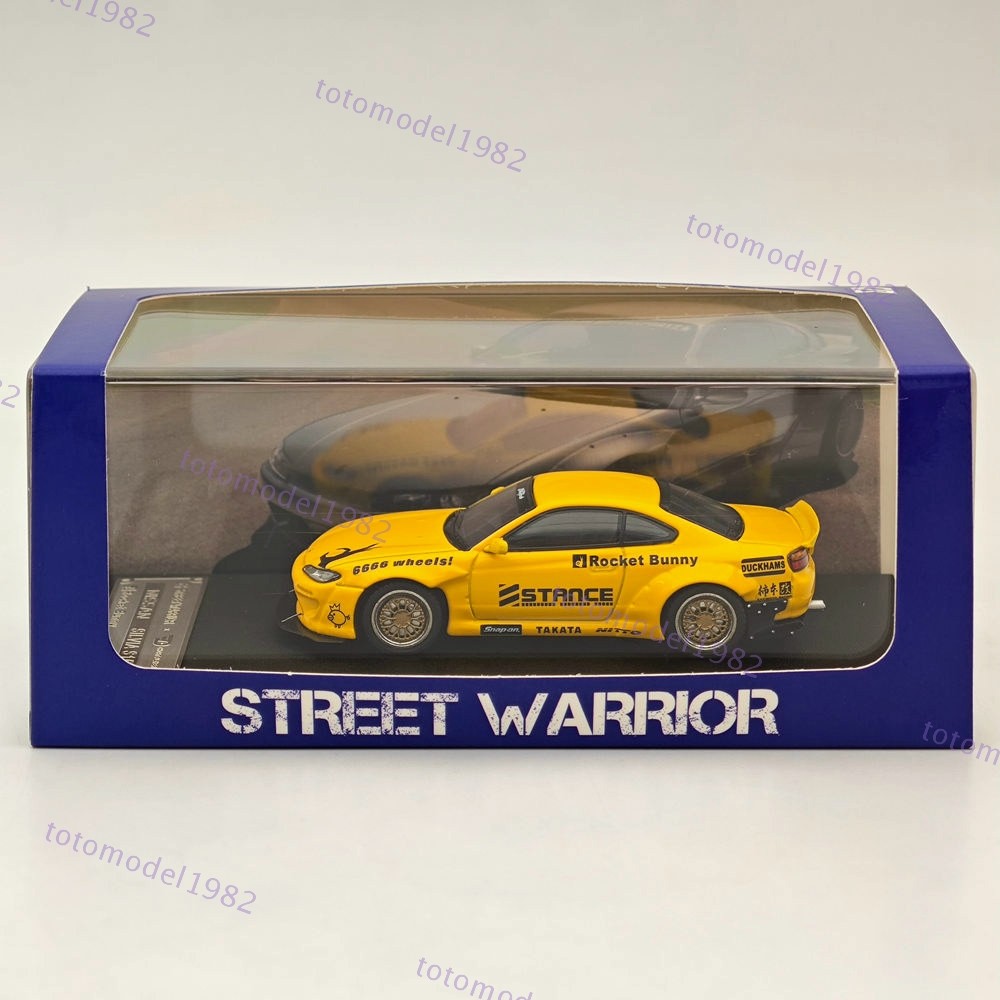 SW 1/64 Nissan Silvia S15 Pandem Rocket Bunny Yellow Diecast Model Car Limited