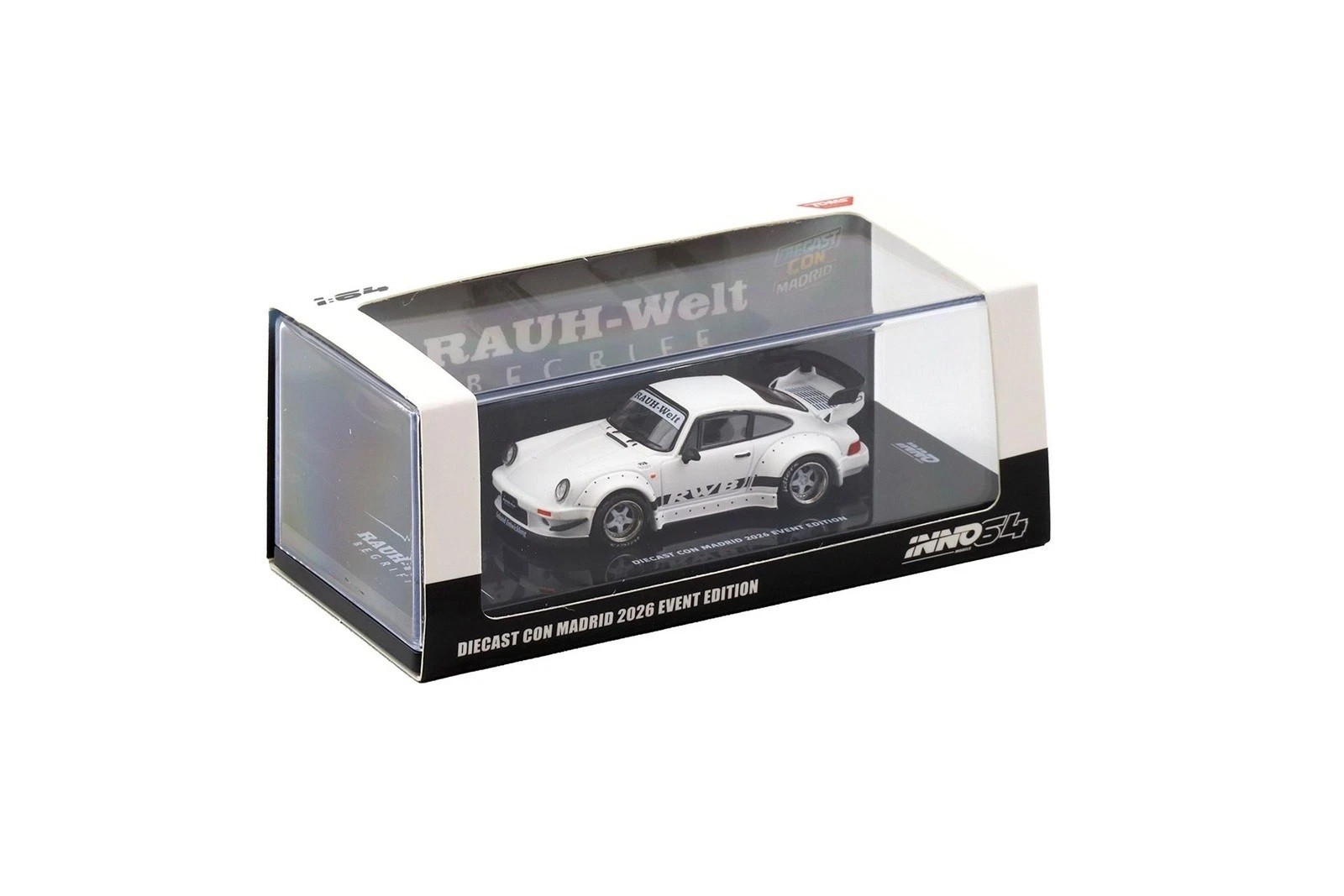 2026 INNO64 Diecast Con Madrid White Matt Matte PORSCHE 930 RWB #IN64-RWB930-DCM