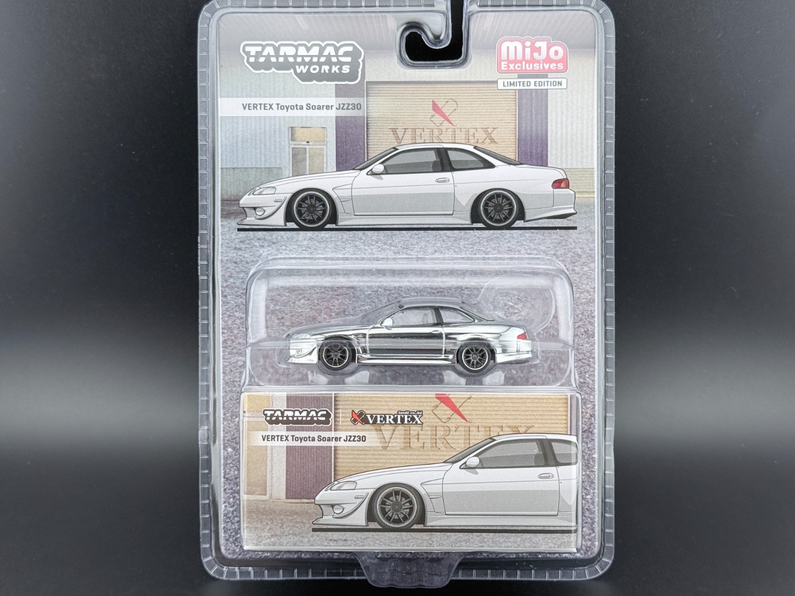 Tarmac Works VERTEX Toyota Soarer JZZ30 Global64 1/64 Chrome Silver CHASE