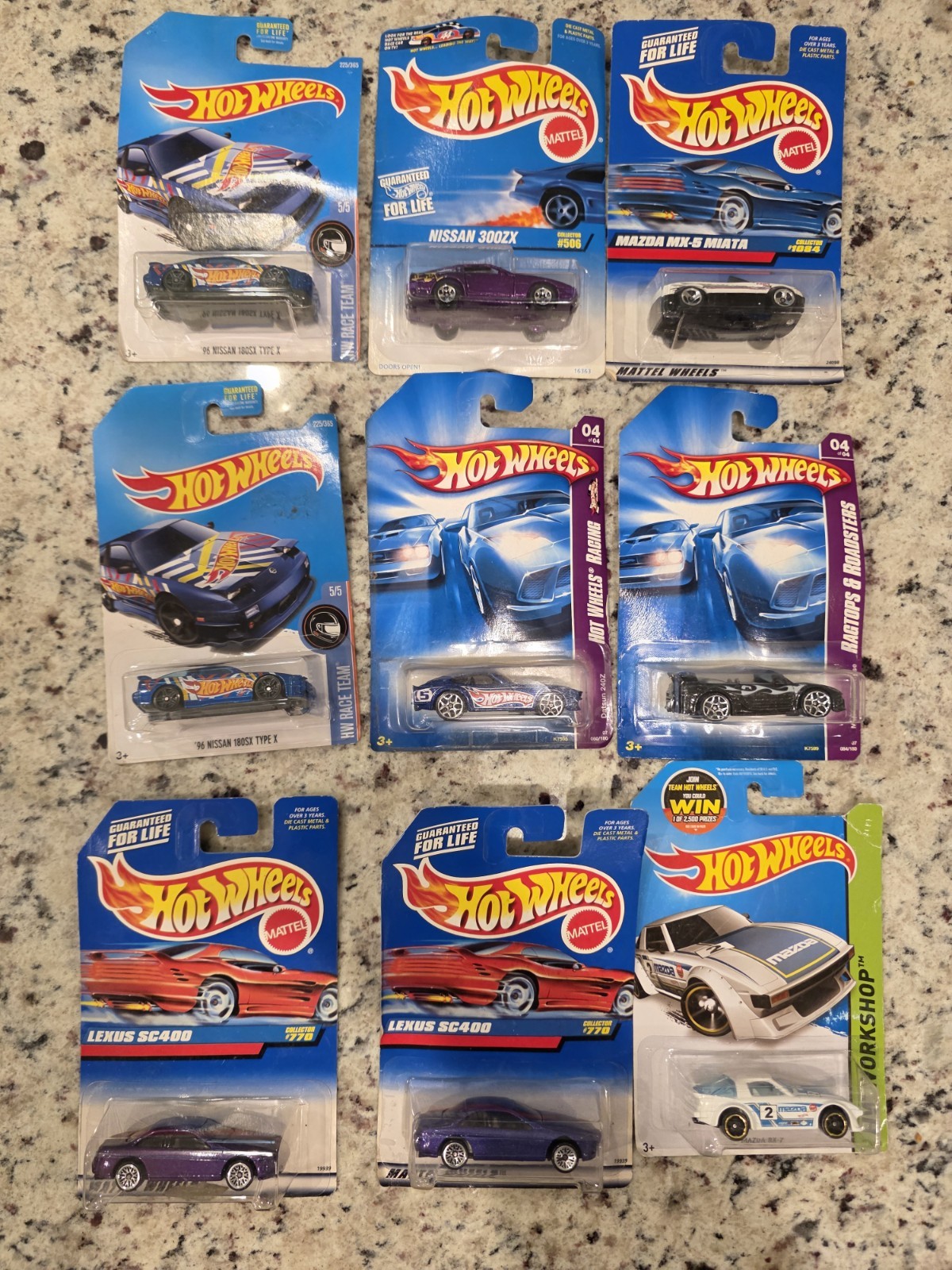 Hot Wheels JDM Japanese Import Lot of 9 Nissan Mazda Lexus Datsun Mitsubishi