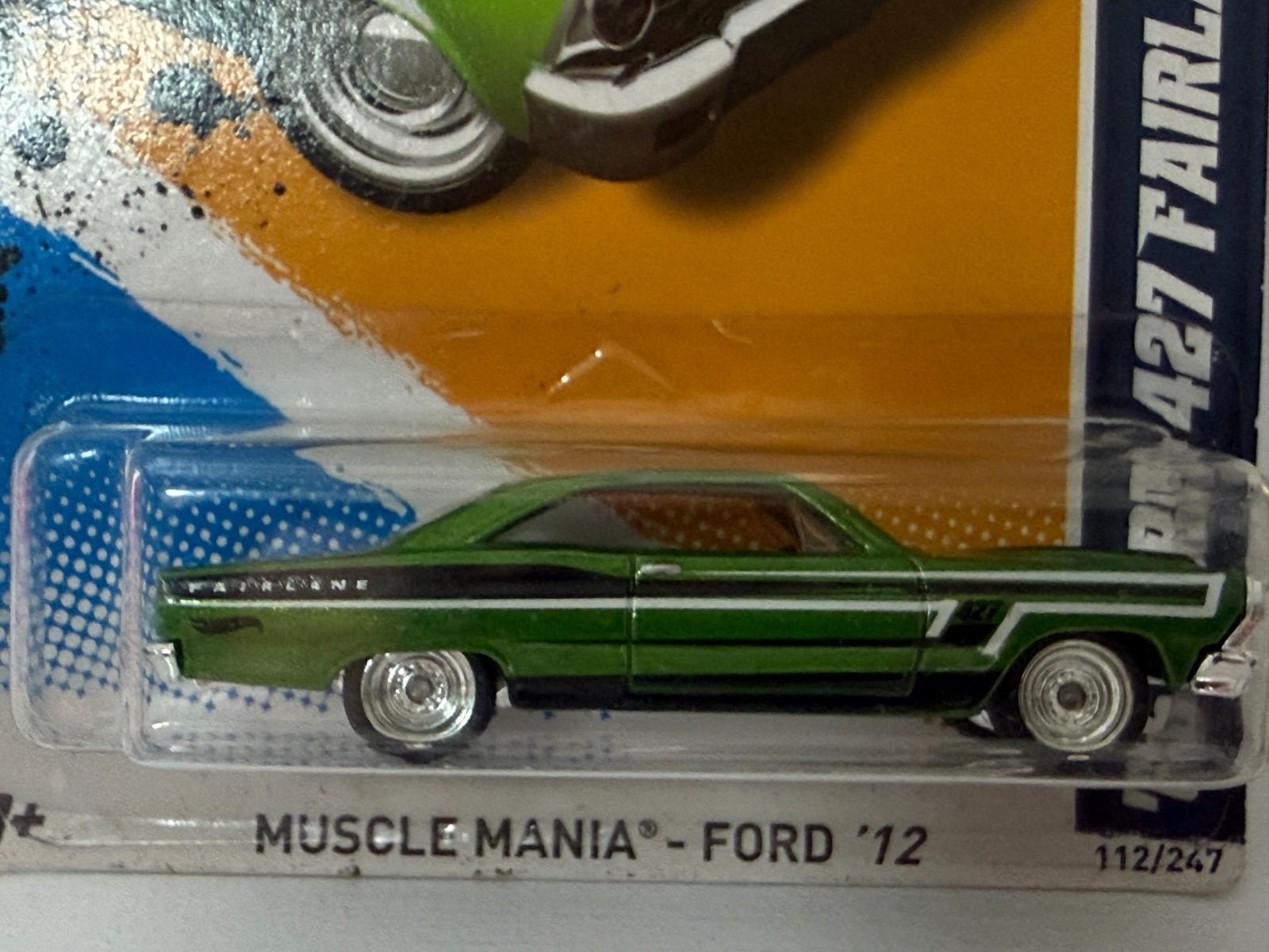 2012 HOT WHEELS SUPER TREASURE HUNT MUSCLE MANIA 2/10 ’66 FORD 427 FAIRLANE 1:64