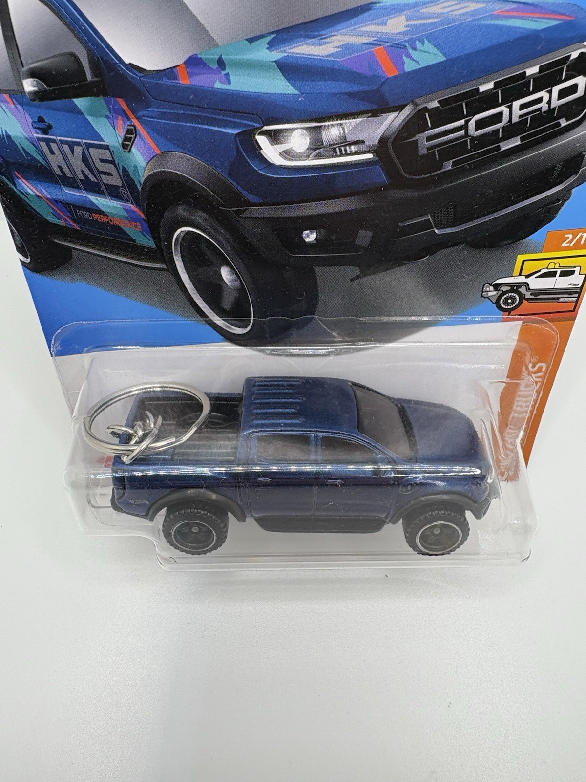 Hot Wheels custom keychain ‘19 Ford Ranger Raptor blue **IN PACKAGE**