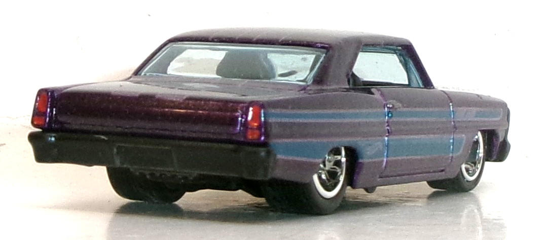 LOOSE 2022 HOT WHEELS 1:64 PURPLE ’66 CHEVY NOVA WHEEL SWAP REAL RIDERS