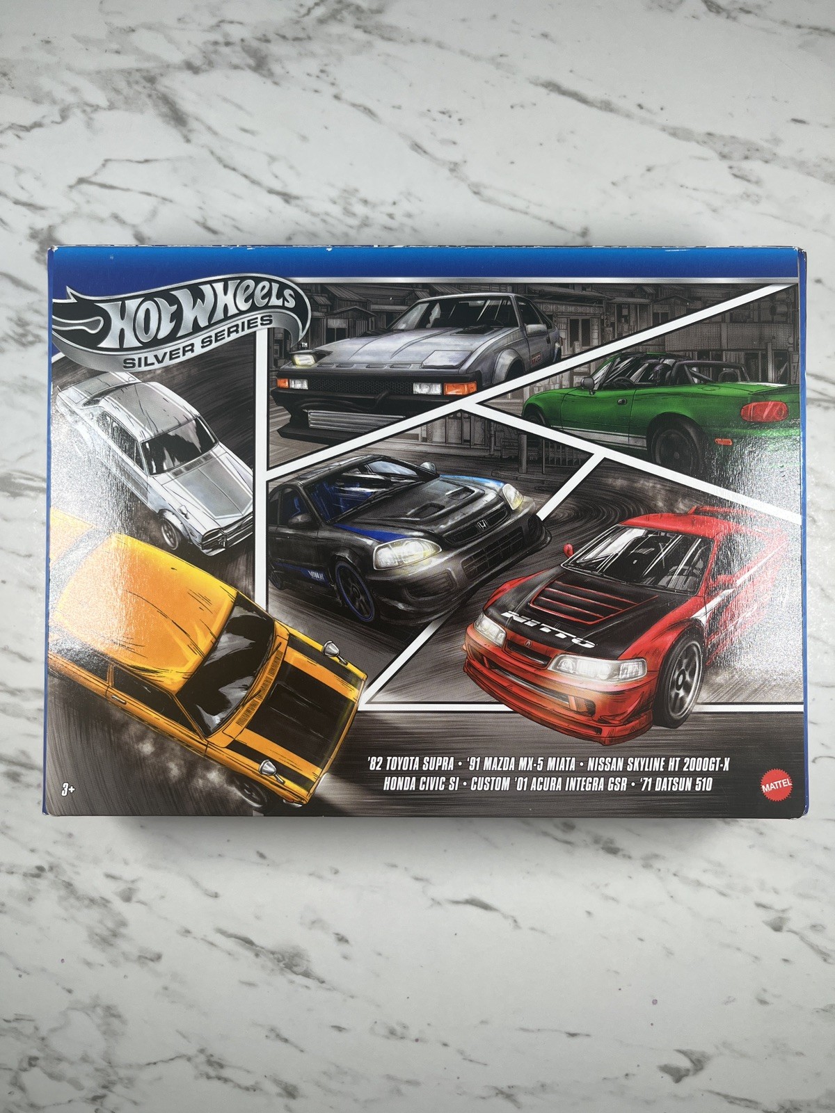 Hot Wheels Japanese Silver Series 6 Car Box Set Toyota Honda Nissan JDM Combine