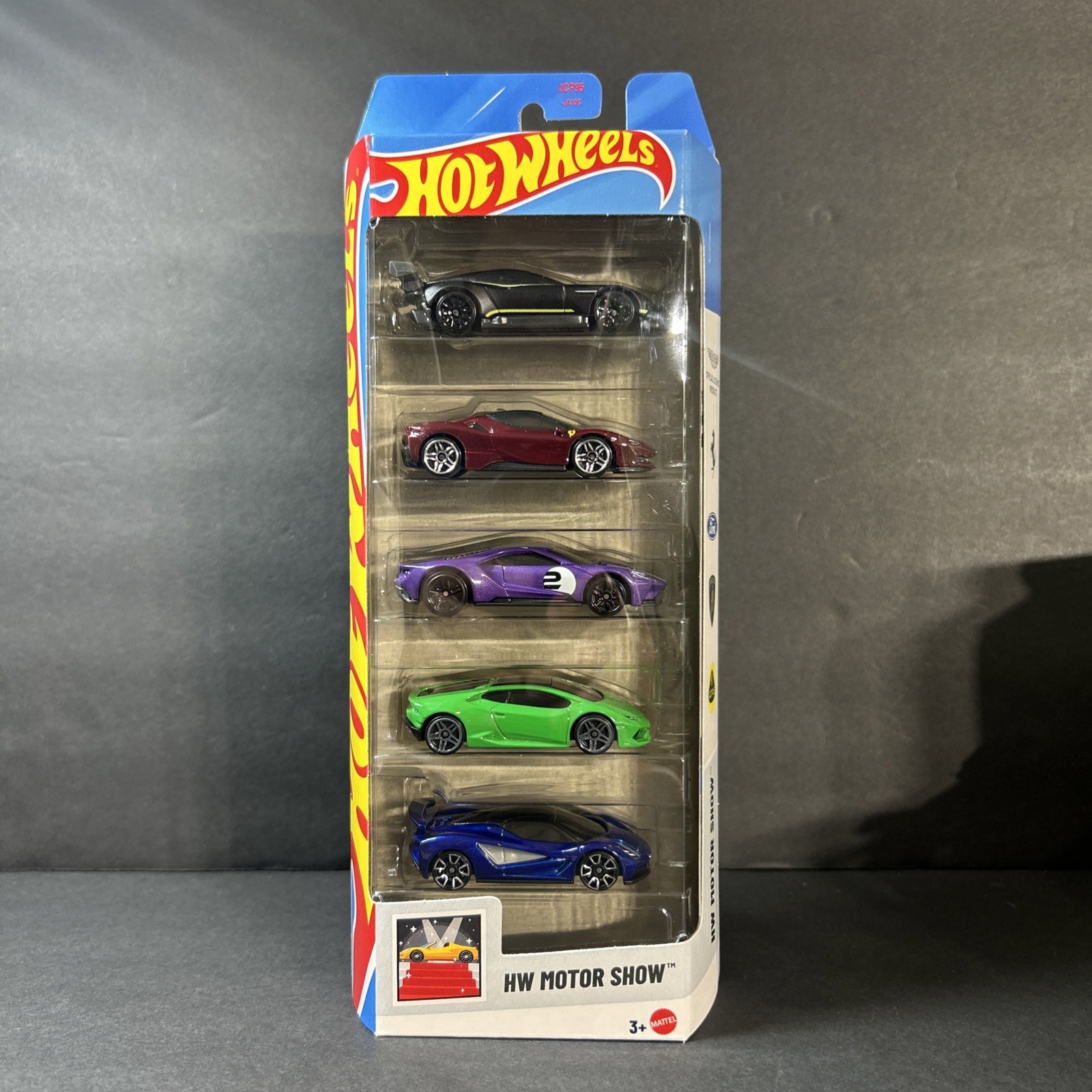 Hot Wheels 2025 HW Motor Show 5-Pack Ferrari Aston Martin Ford Lamborghini Lotus