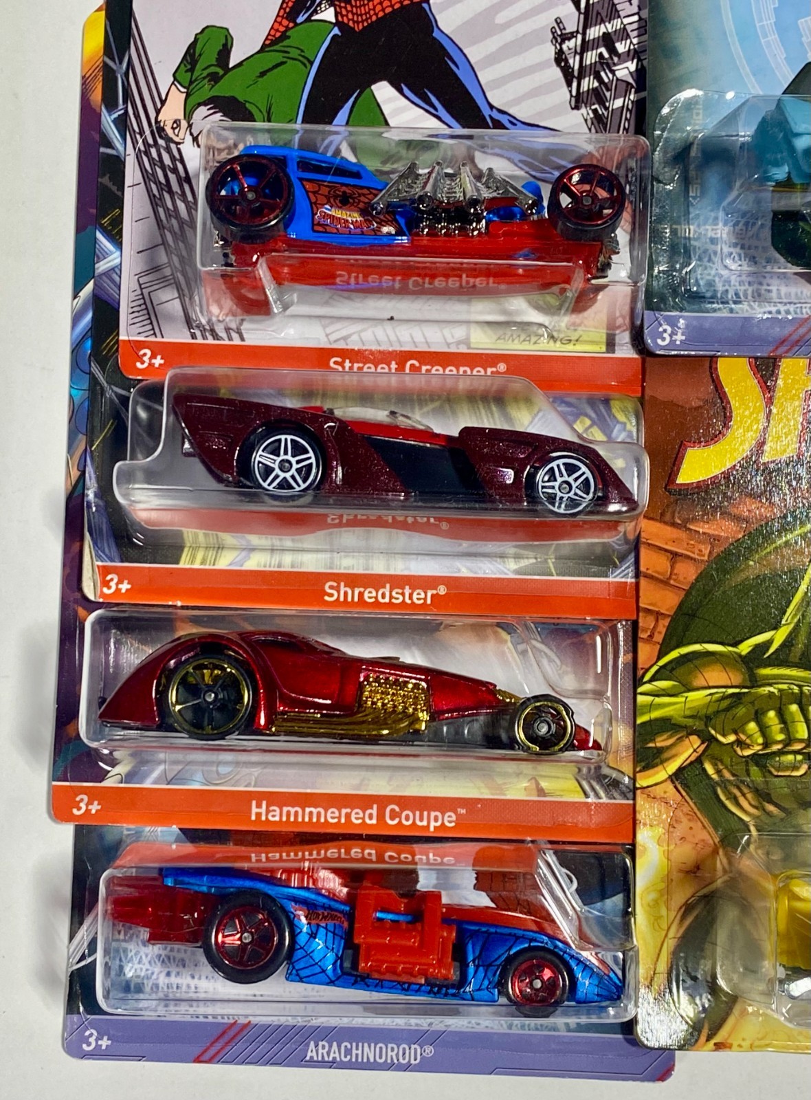 Hot Wheels Marvels Spider-Man car lot, Different variety of 10 cars. NEW (A1)